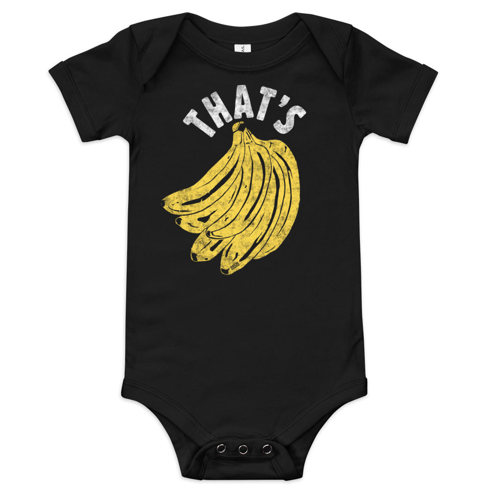 Baby That&#39;s Bananas Retro Vegan Extra Soft One Piece | Funny Fruit Romper | Solid Threads