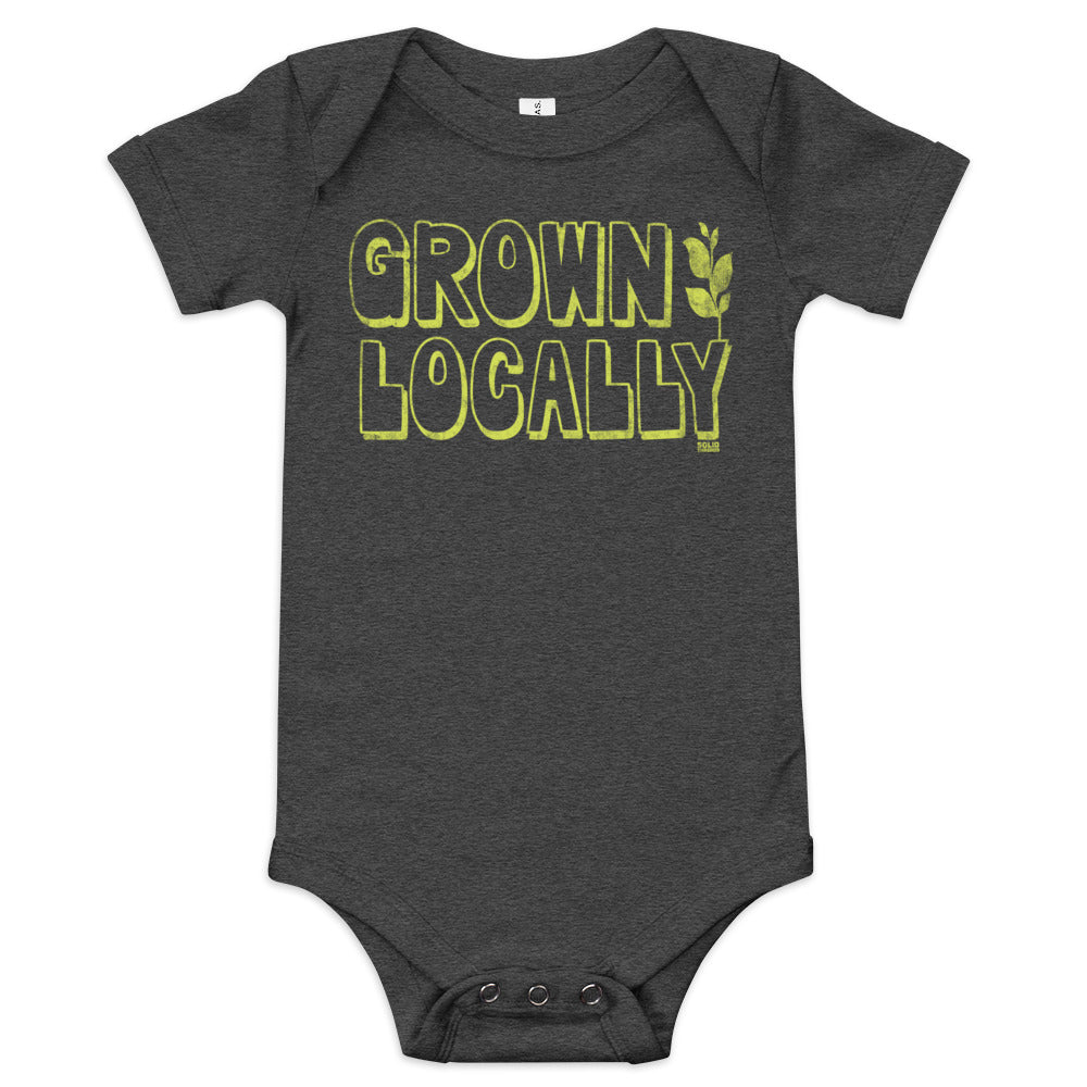 Baby Grown Locally Cool Extra Soft One Piece | Retro Farm To Table Romper | Solid Threads