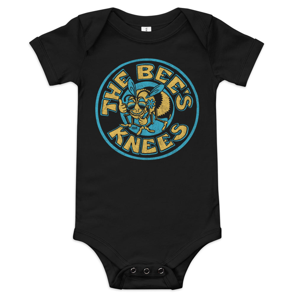 Baby The Bee&#39;s Knees Retro Extra Soft One Piece | Funny Pollinator Romper | Solid Threads