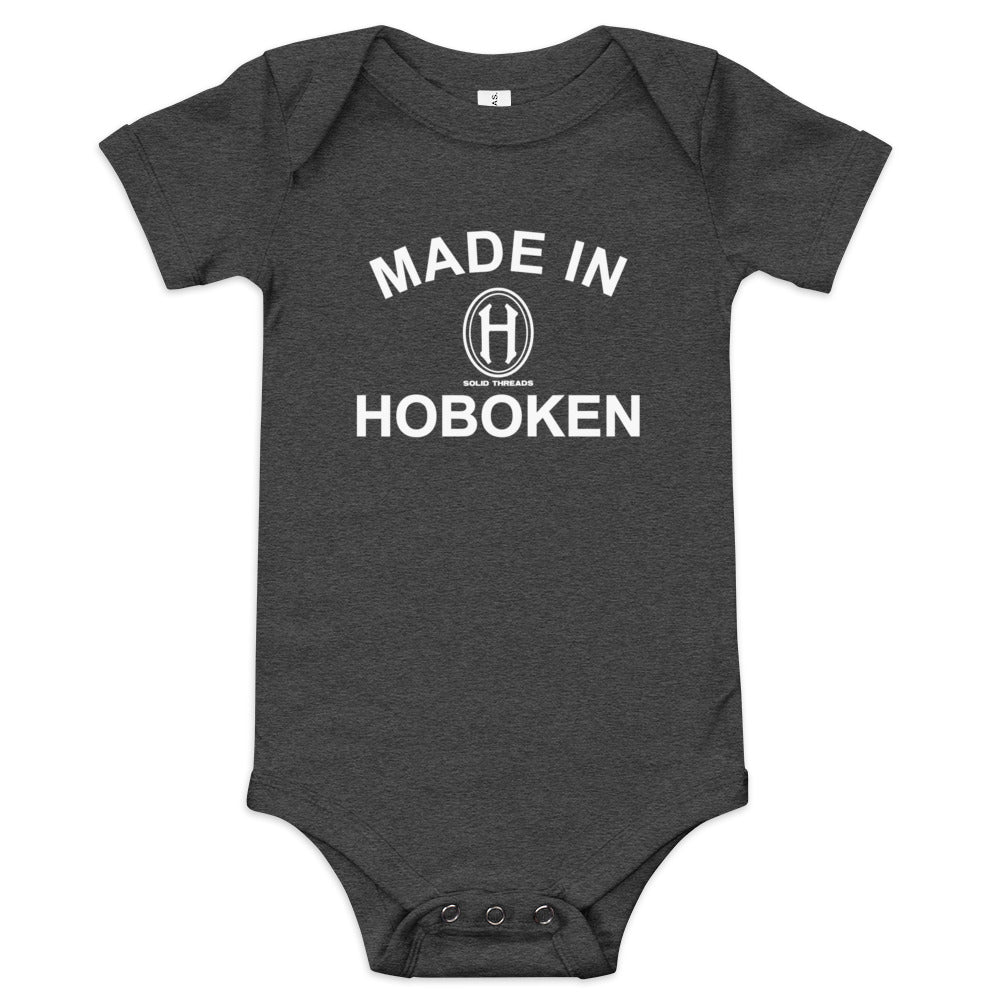 Baby Made In Hoboken Cute Extra Soft One Piece | Cool New Jerseyan Romper | Solid Threads
