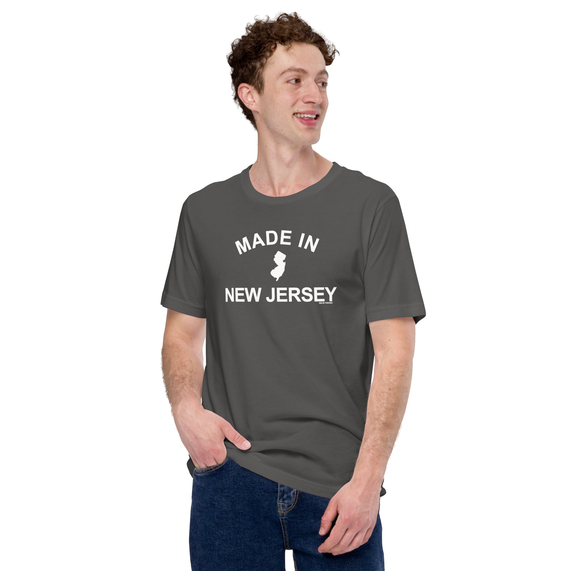 Men's Made In New Jersey Cool Soft Style T-Shirt | Vintage Garden State Tee | Solid Threads