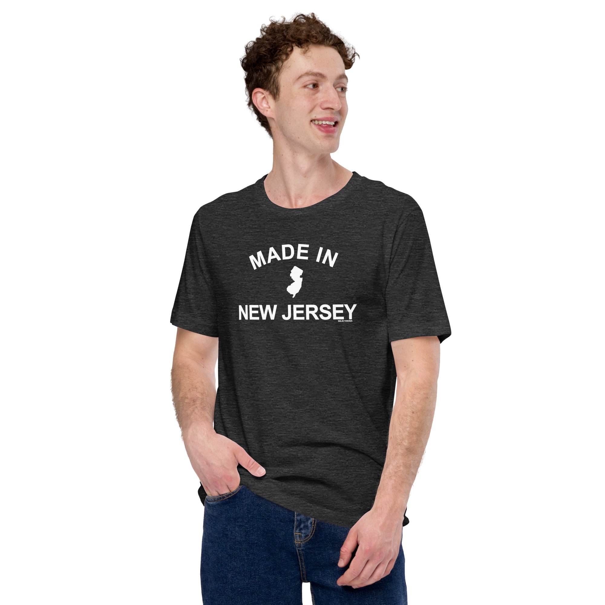 Men's Made In New Jersey Cool Soft Style T-Shirt | Vintage Garden State Tee | Solid Threads