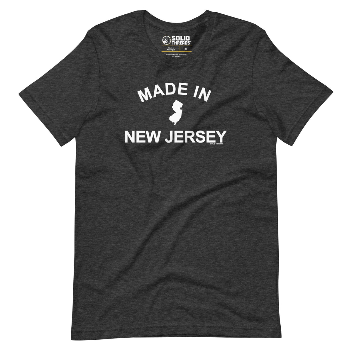 Men&#39;s Made In New Jersey Cool Soft Style T-Shirt | Vintage Garden State Tee | Solid Threads