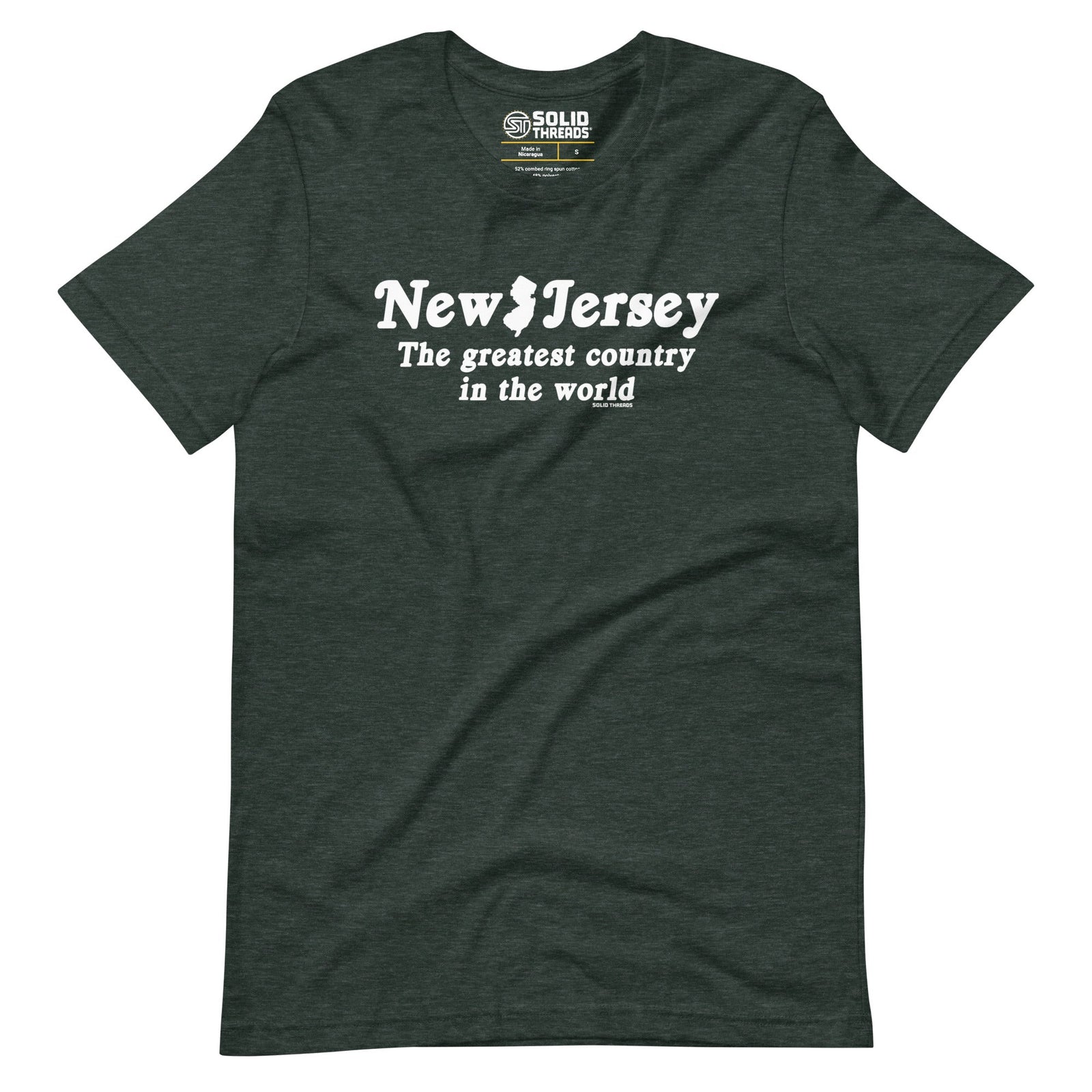 Men's New Jersey The Greatest Country In The World Vintage Soft Style T-Shirt | Funny Garden State Tee | Solid Threads