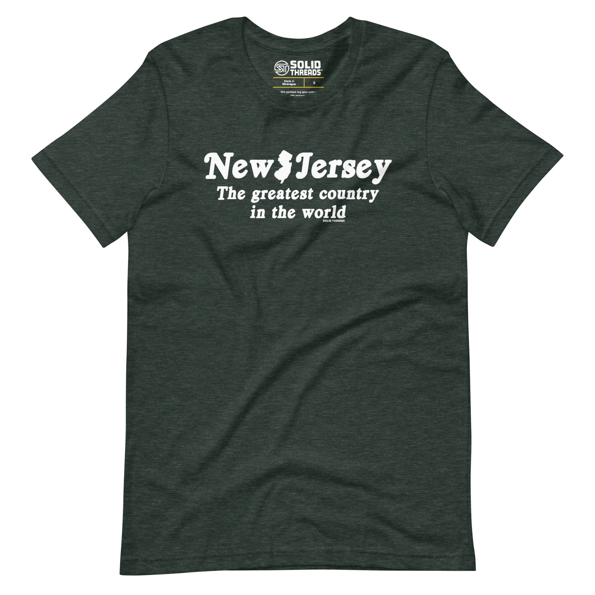 Men's New Jersey The Greatest Country In The World Vintage Soft Style T-Shirt | Funny Garden State Tee | Solid Threads