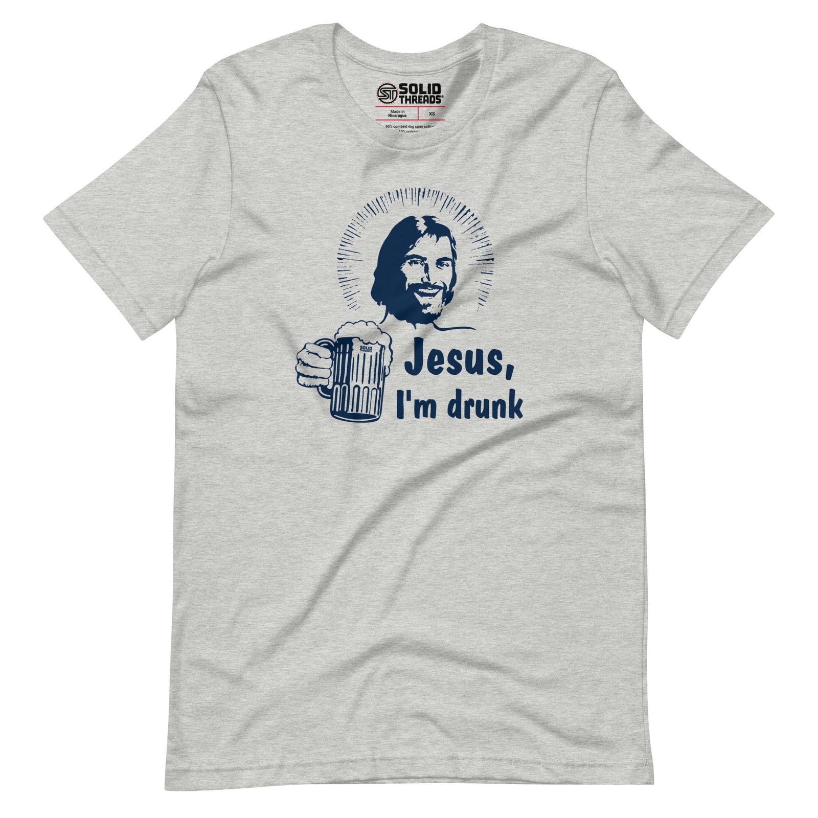 Men's Jesus Im Drunk Funny Soft Style T-Shirt | Vintage Drinking Tee | Solid Threads