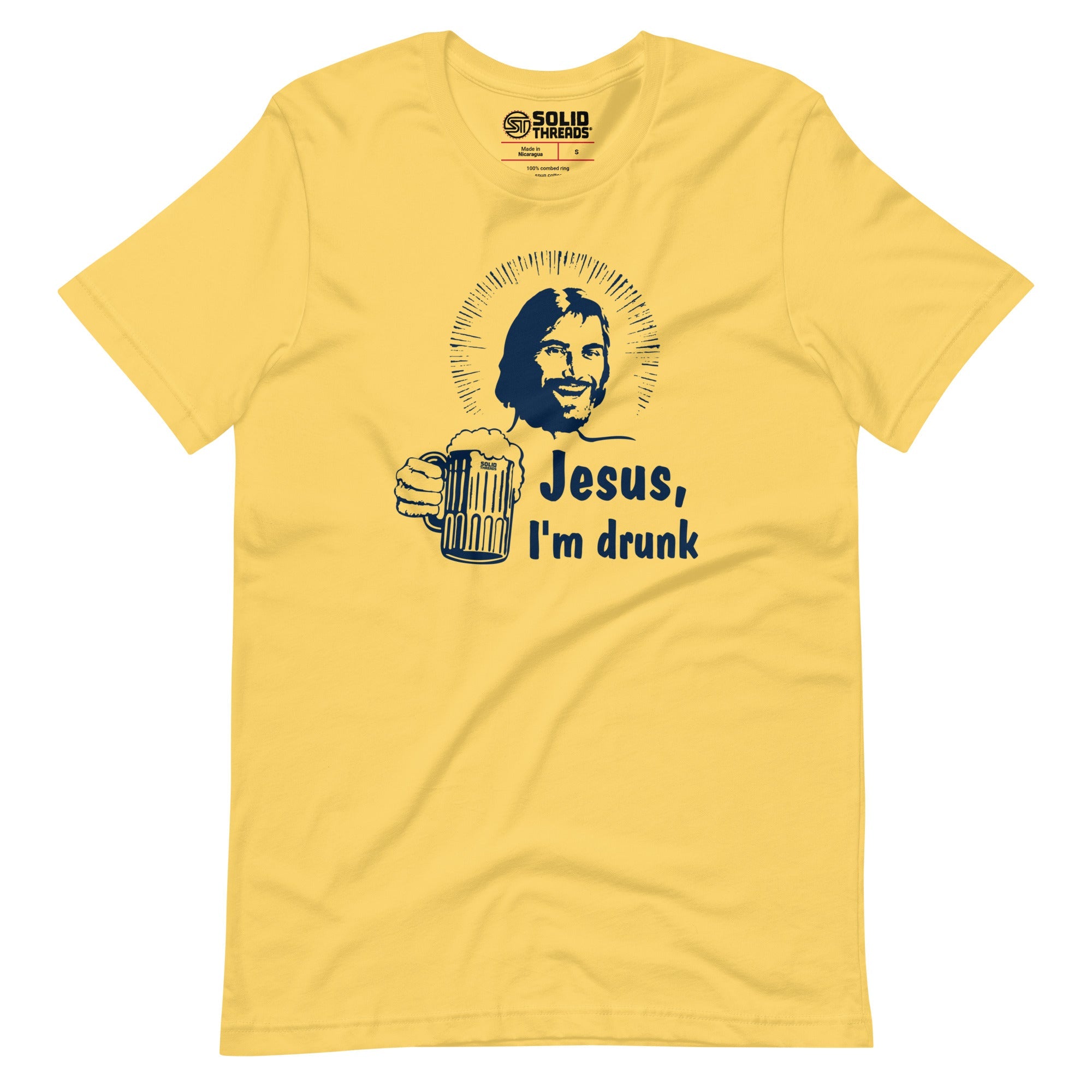 Men's Jesus Im Drunk Funny Soft Style T-Shirt | Vintage Drinking Tee | Solid Threads