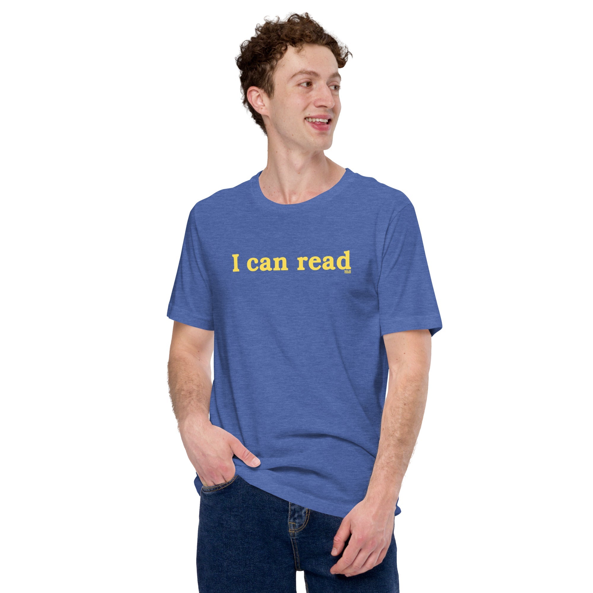 Men's I Can Read Funny Soft Style T-Shirt | Vintage Bookworm Tee | Solid Threads