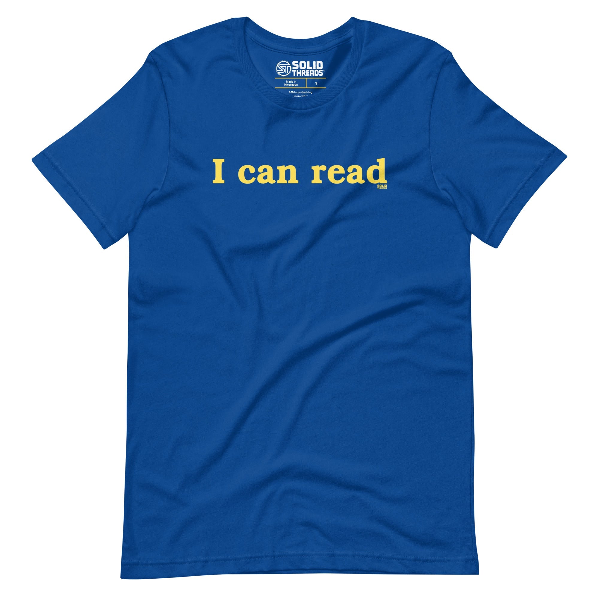 Men's I Can Read Funny Soft Style T-Shirt | Vintage Bookworm Tee | Solid Threads