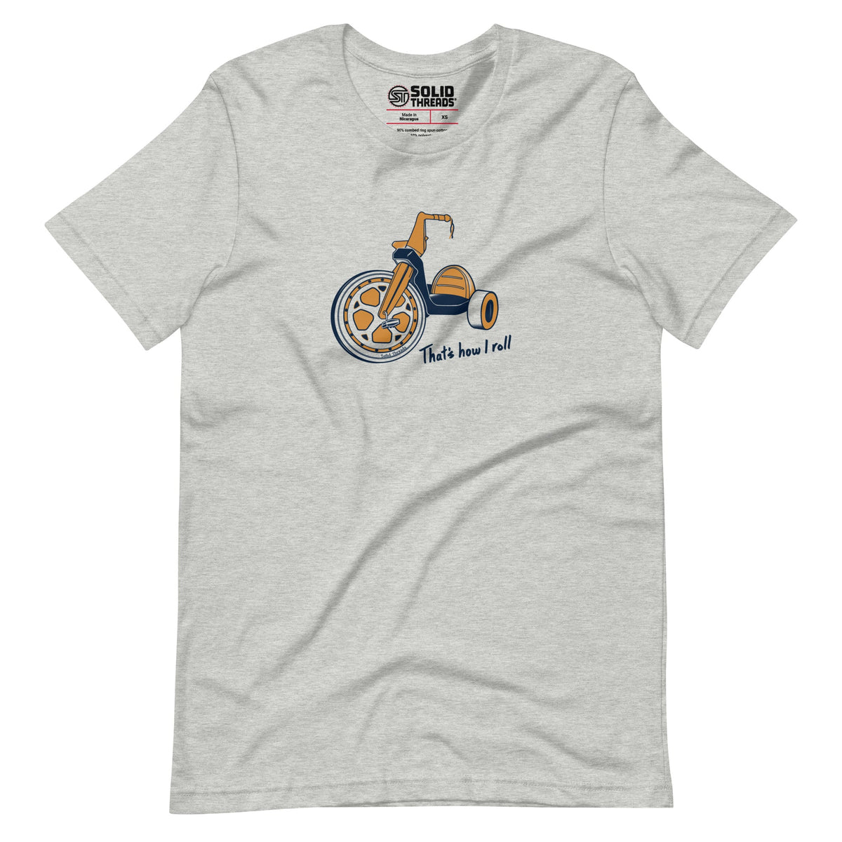 Men&#39;s Thats How I Roll Funny Soft Style T-Shirt | Vintage Big Wheel Tee | Solid Threads