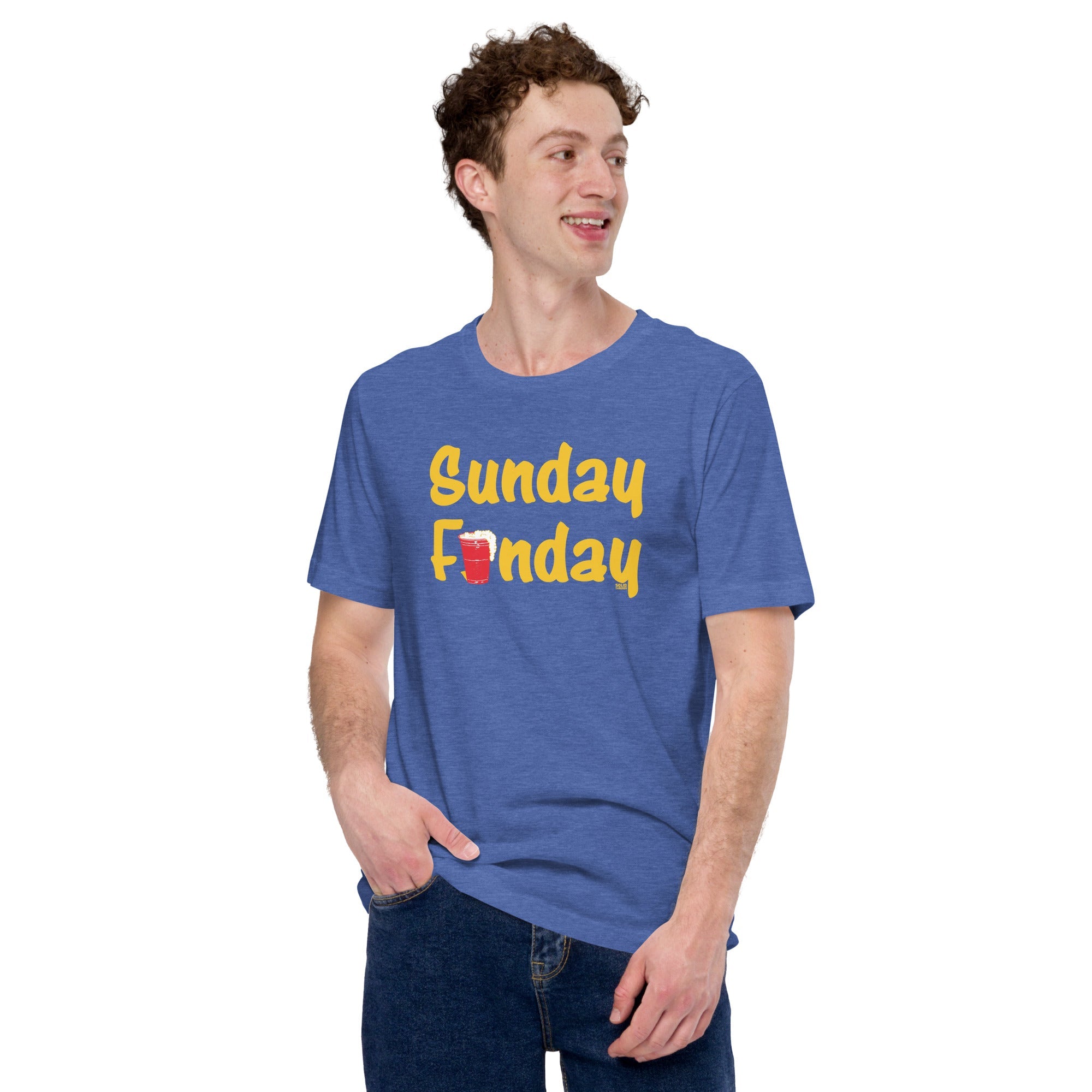 Men's Sunday Funday Vintage Soft Style T-Shirt | Funny Drinking Tee | Solid Threads