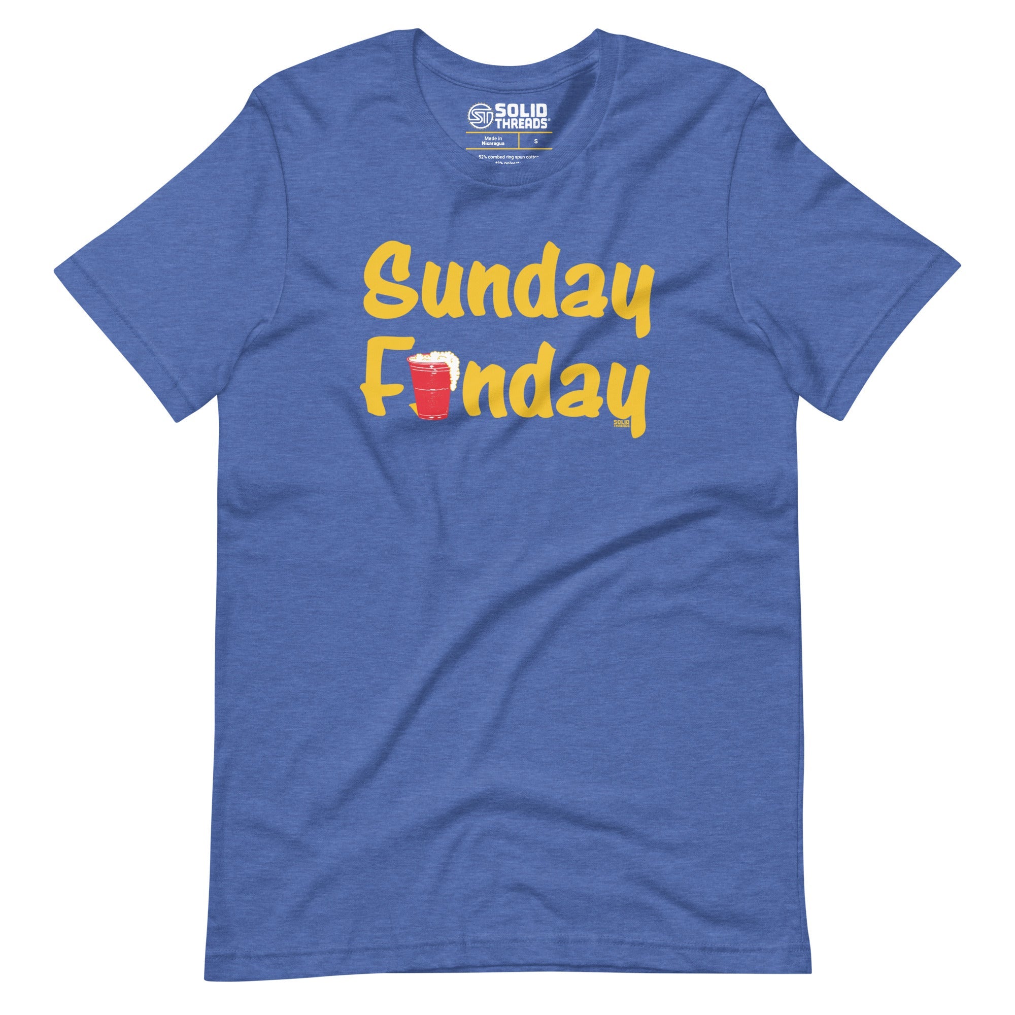 Men's Sunday Funday Vintage Soft Style T-Shirt | Funny Drinking Tee | Solid Threads