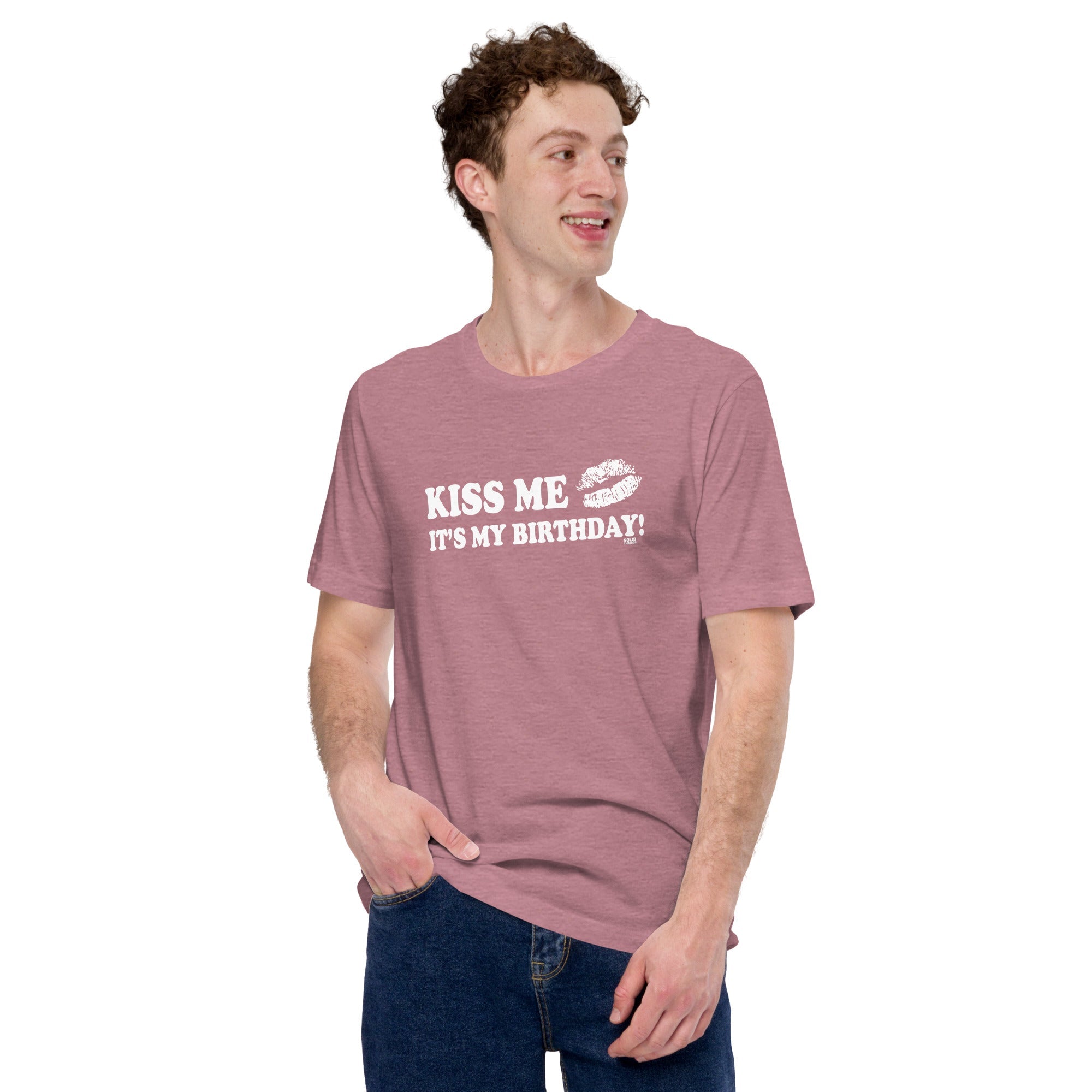 Men's Kiss Me It's My Birthday Vintage Inspired T-shirt | Cool Retro Funny Celebration Soft Style Tee | Solid Threads