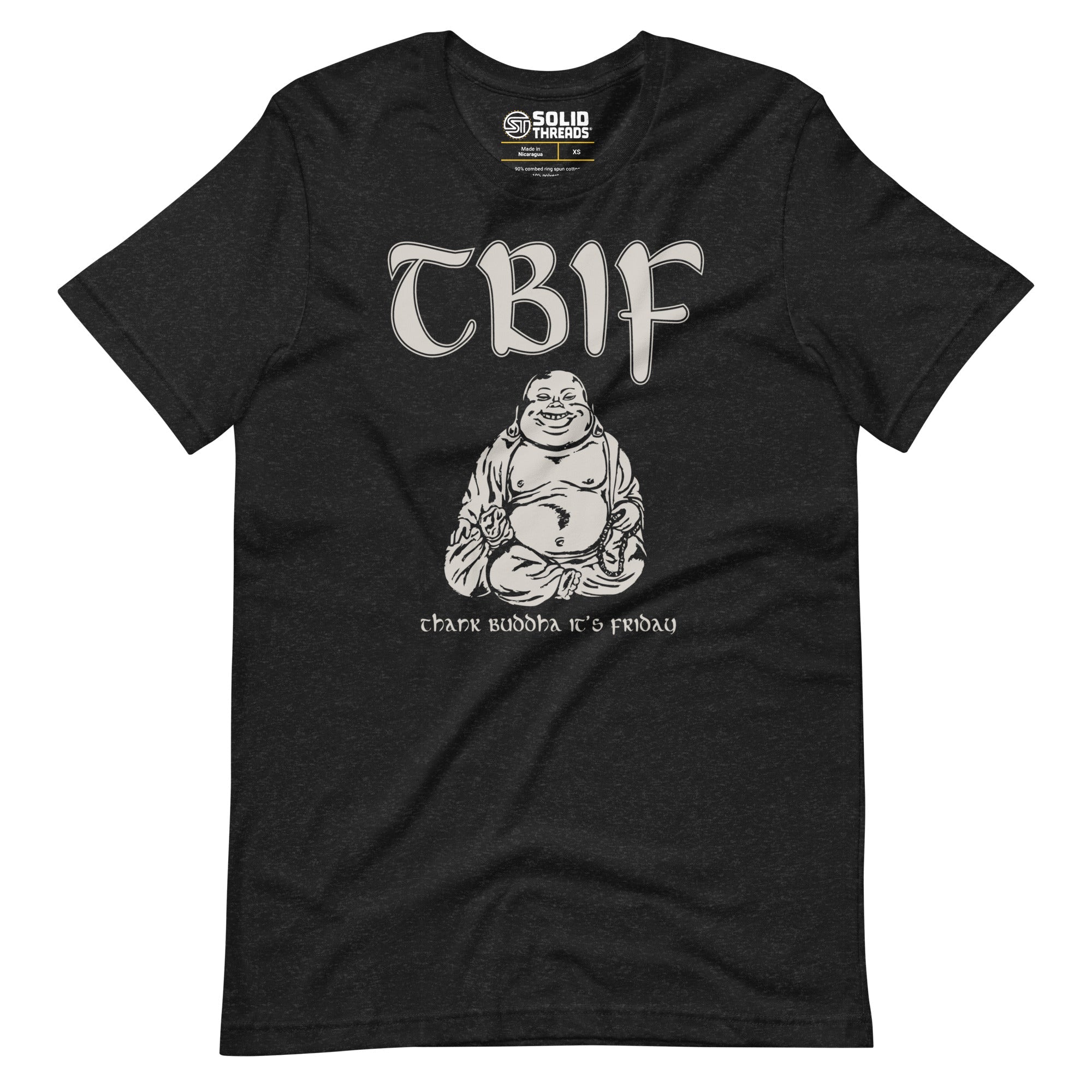 Men's Thank Buddha Its Friday Vintage Soft Style T-Shirt | Funny Yogi Tee | Solid Threads