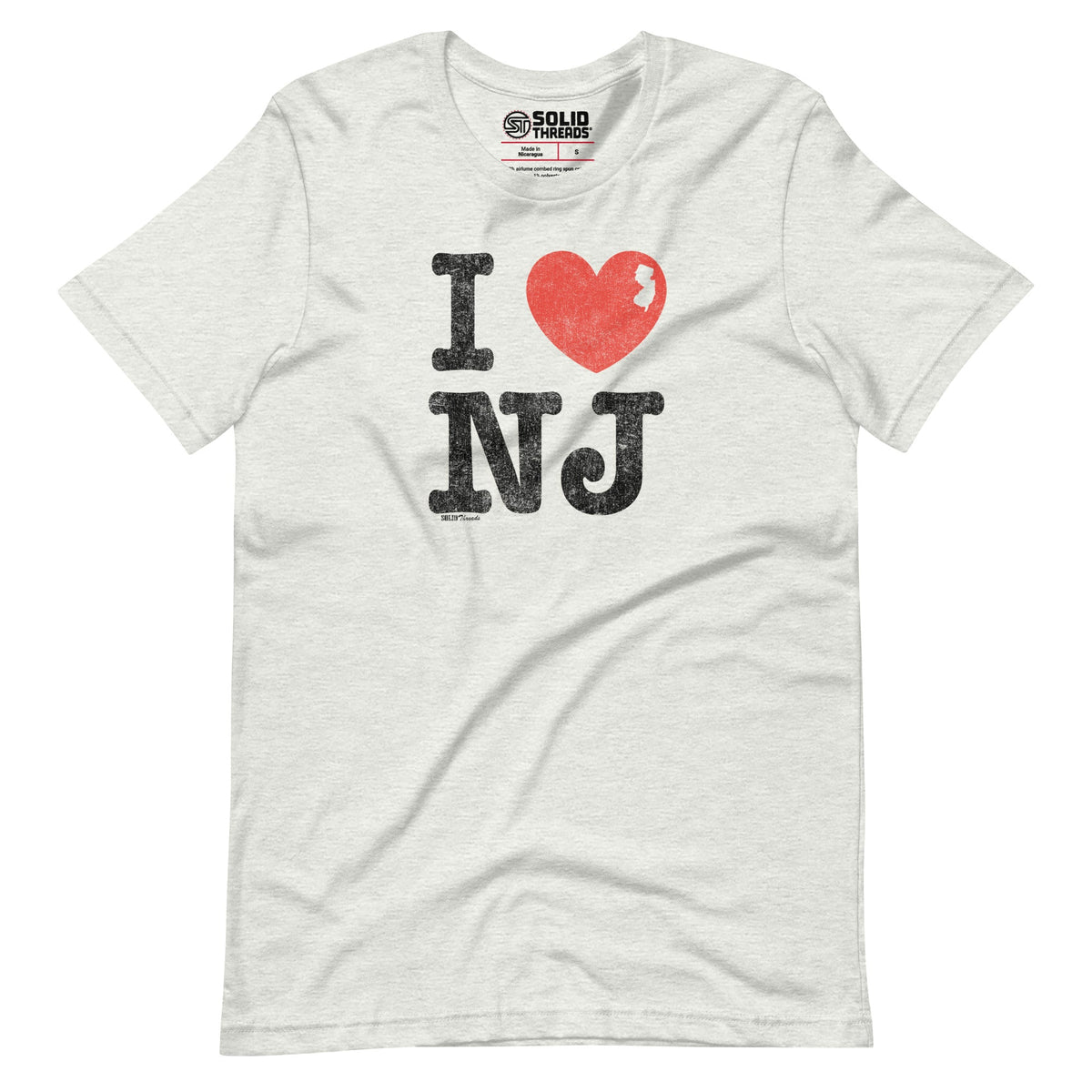 Men&#39;s I Heart NJ Vintage Jersey Pride Soft Style Tee | Retro The Garden State T-shirt | SOLID THREADS