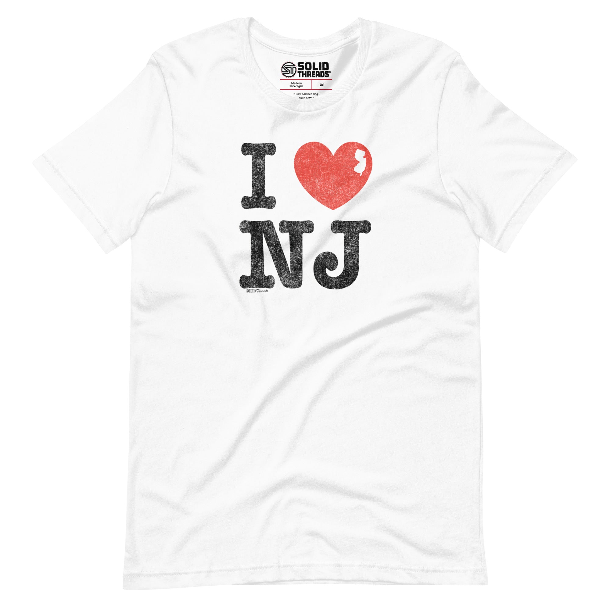 Men's I Heart NJ Vintage Jersey Pride Soft Style Tee | Retro The Garden State T-shirt | SOLID THREADS