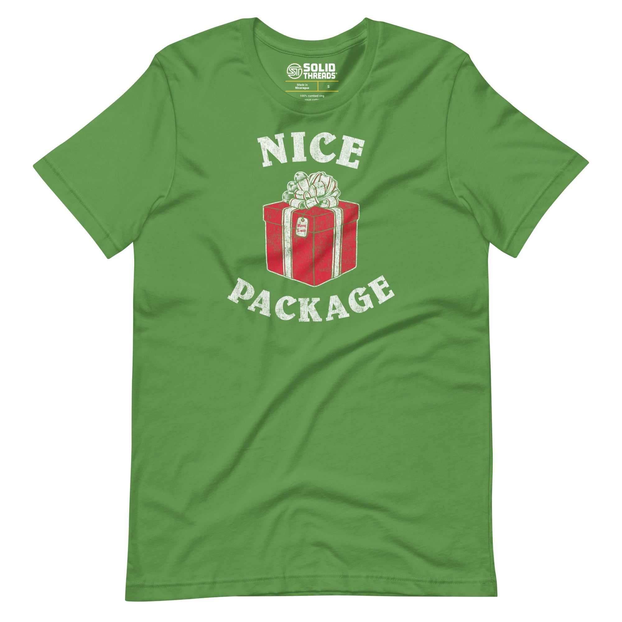 Men's Nice Package Vintage Soft Style T-Shirt | Funny Christmas Party Tee | Solid Threads