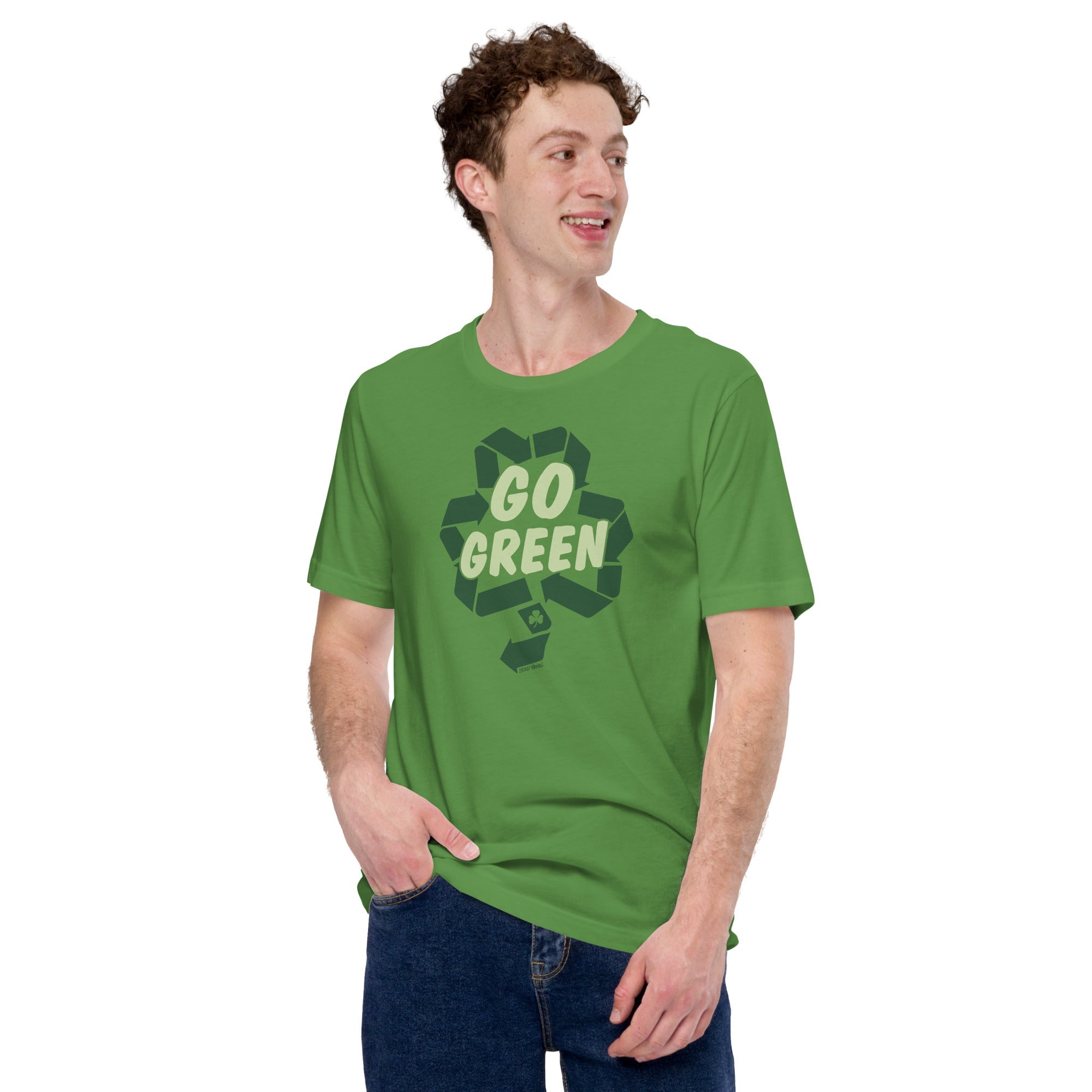 Men's Go Green Cool Soft Style T-Shirt | Vintage St Paddys Tee | Solid Threads