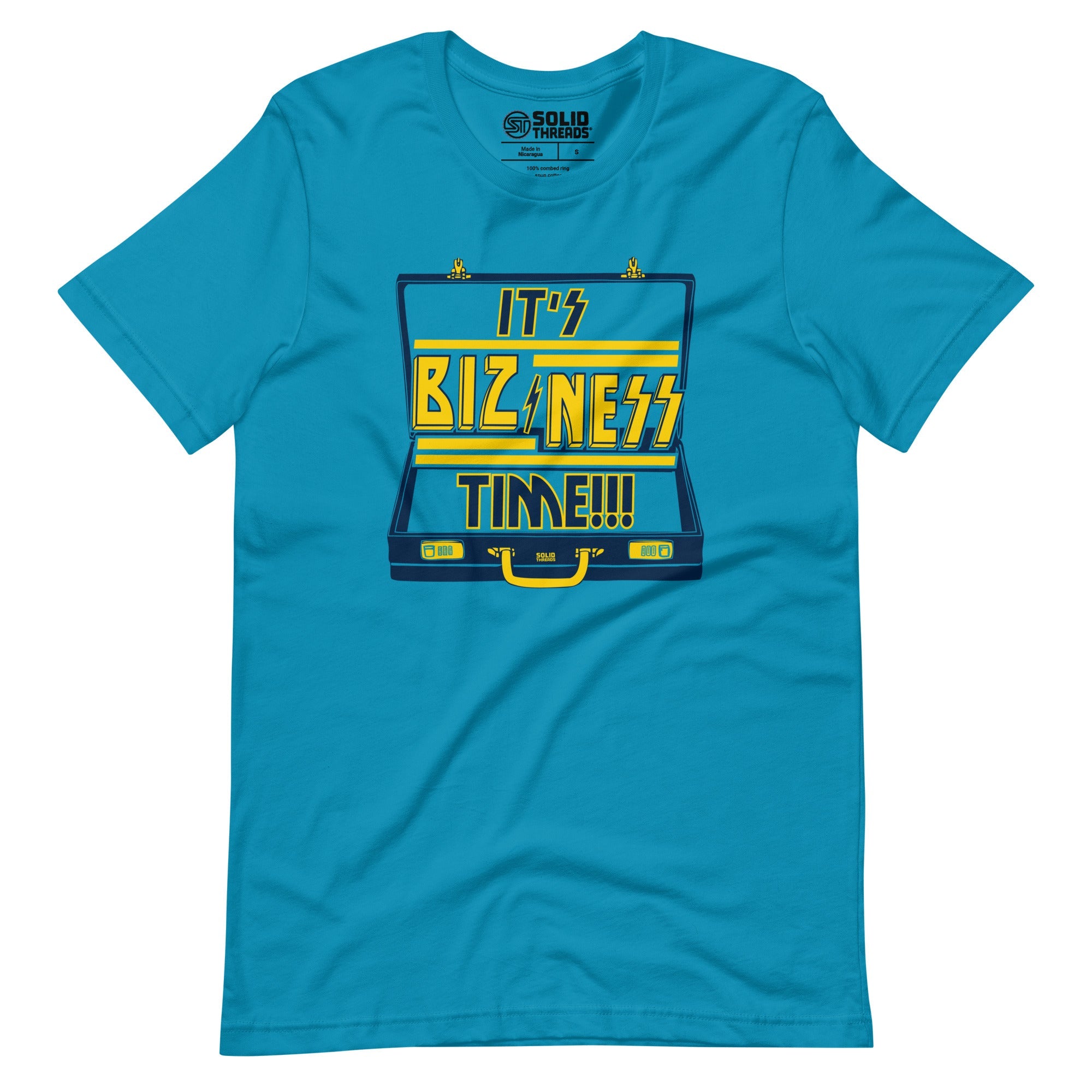 Men's It's Bizness TIme Vintage Inspired T-shirt | Funny Soft Style Tee On Model| Solid Threads