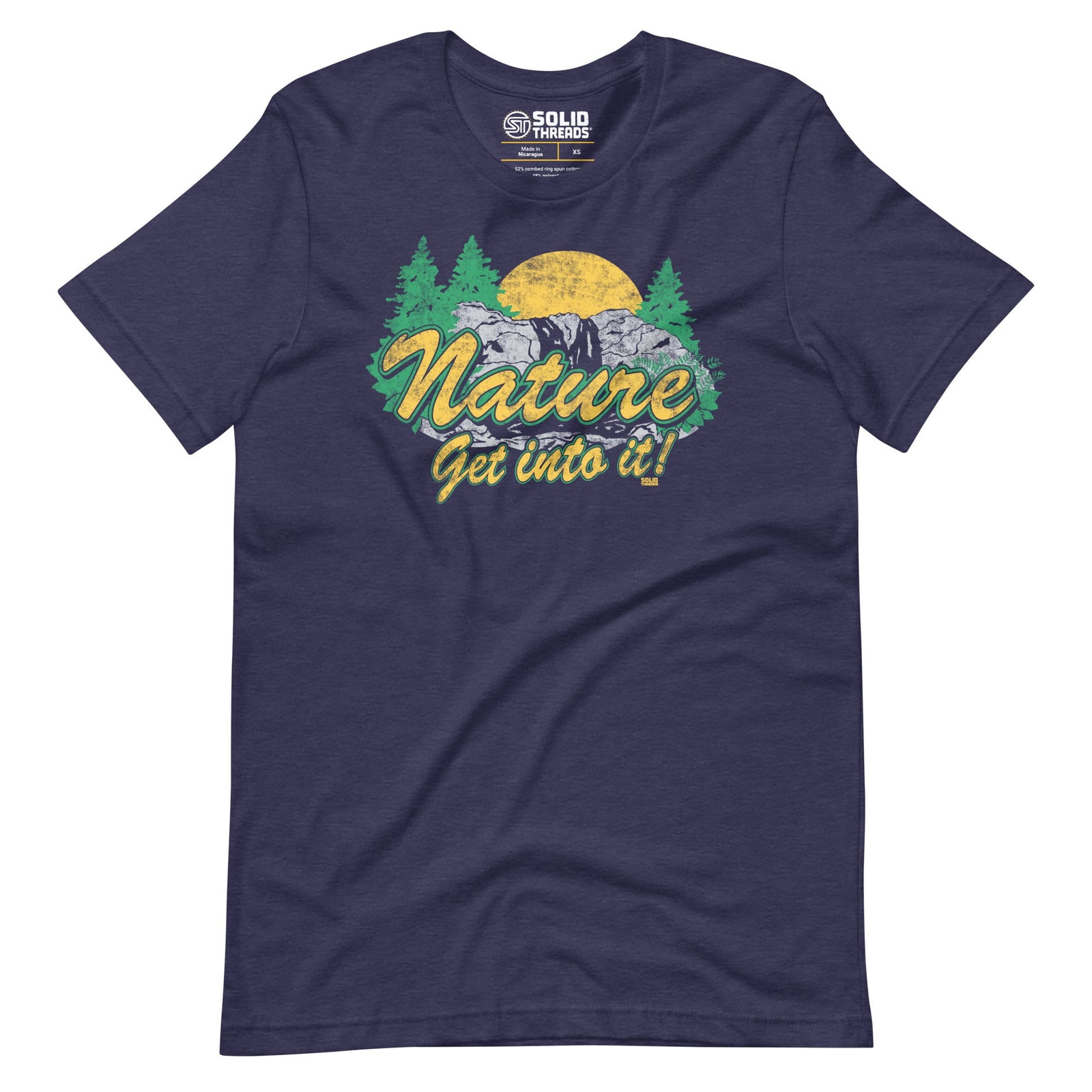 Men's Nature Get Into It Cool Soft Style T-Shirt | Vintage Outdoorsy Tee | Solid Threads