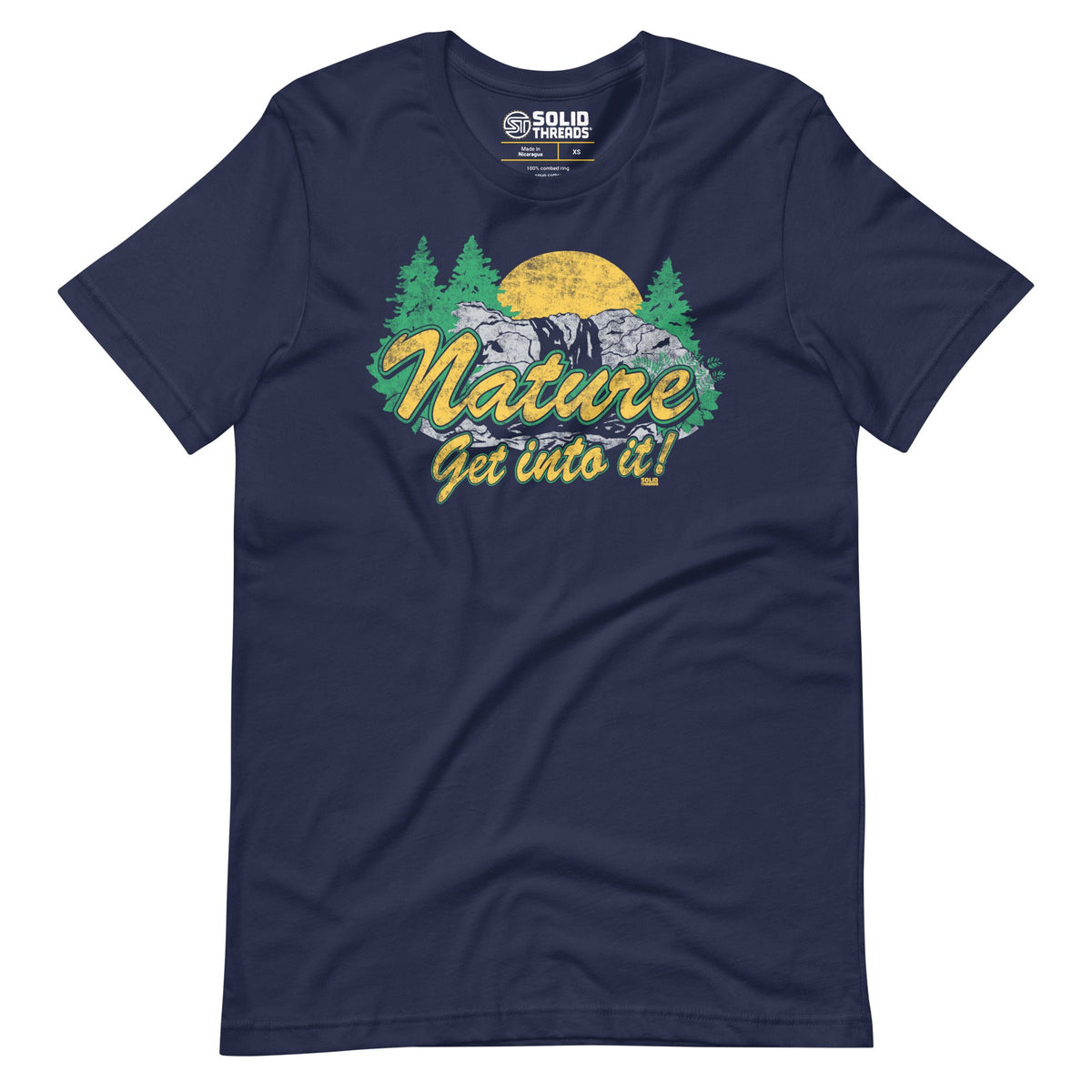 Men&#39;s Nature Get Into It Cool Soft Style T-Shirt | Vintage Outdoorsy Tee | Solid Threads