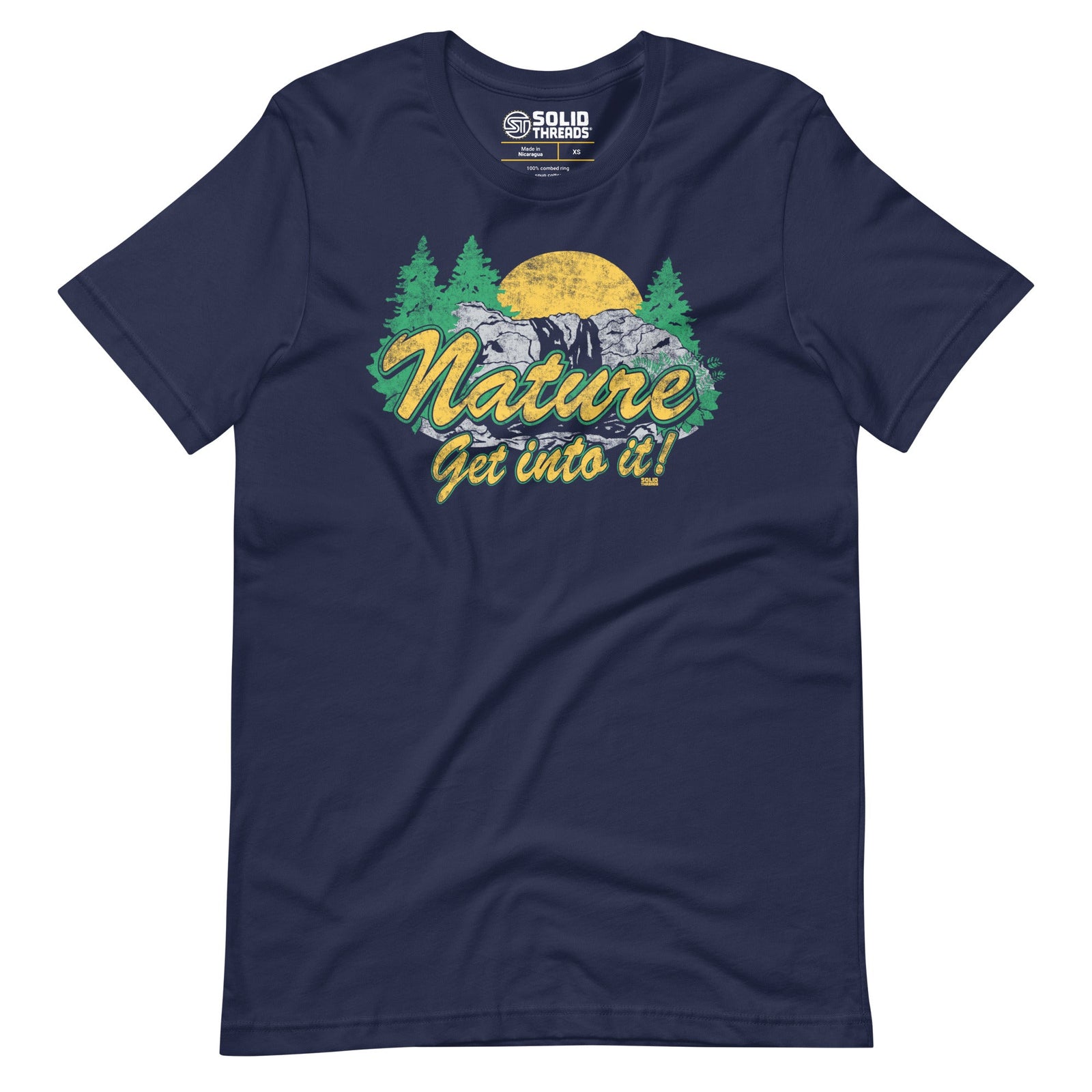 Men's Nature Get Into It Cool Soft Style T-Shirt | Vintage Outdoorsy Tee | Solid Threads