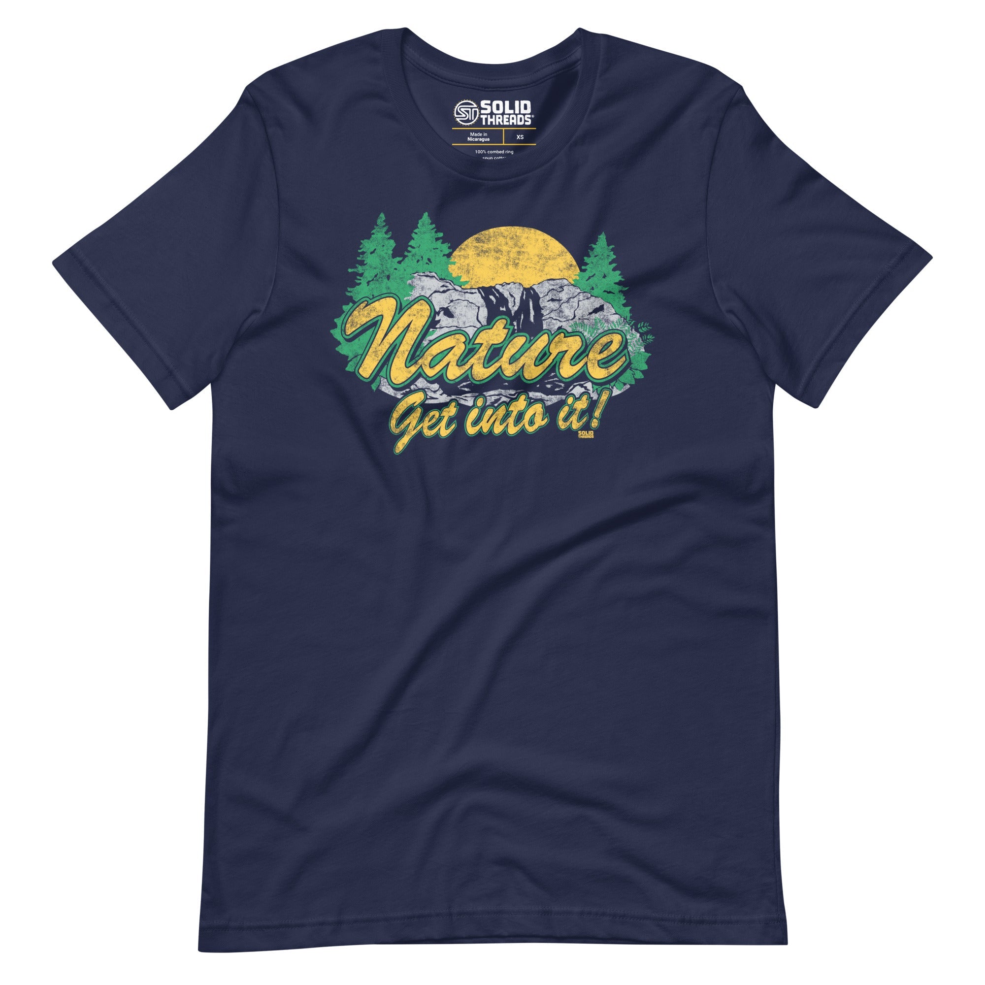 Men's Nature Get Into It Cool Soft Style T-Shirt | Vintage Outdoorsy Tee | Solid Threads