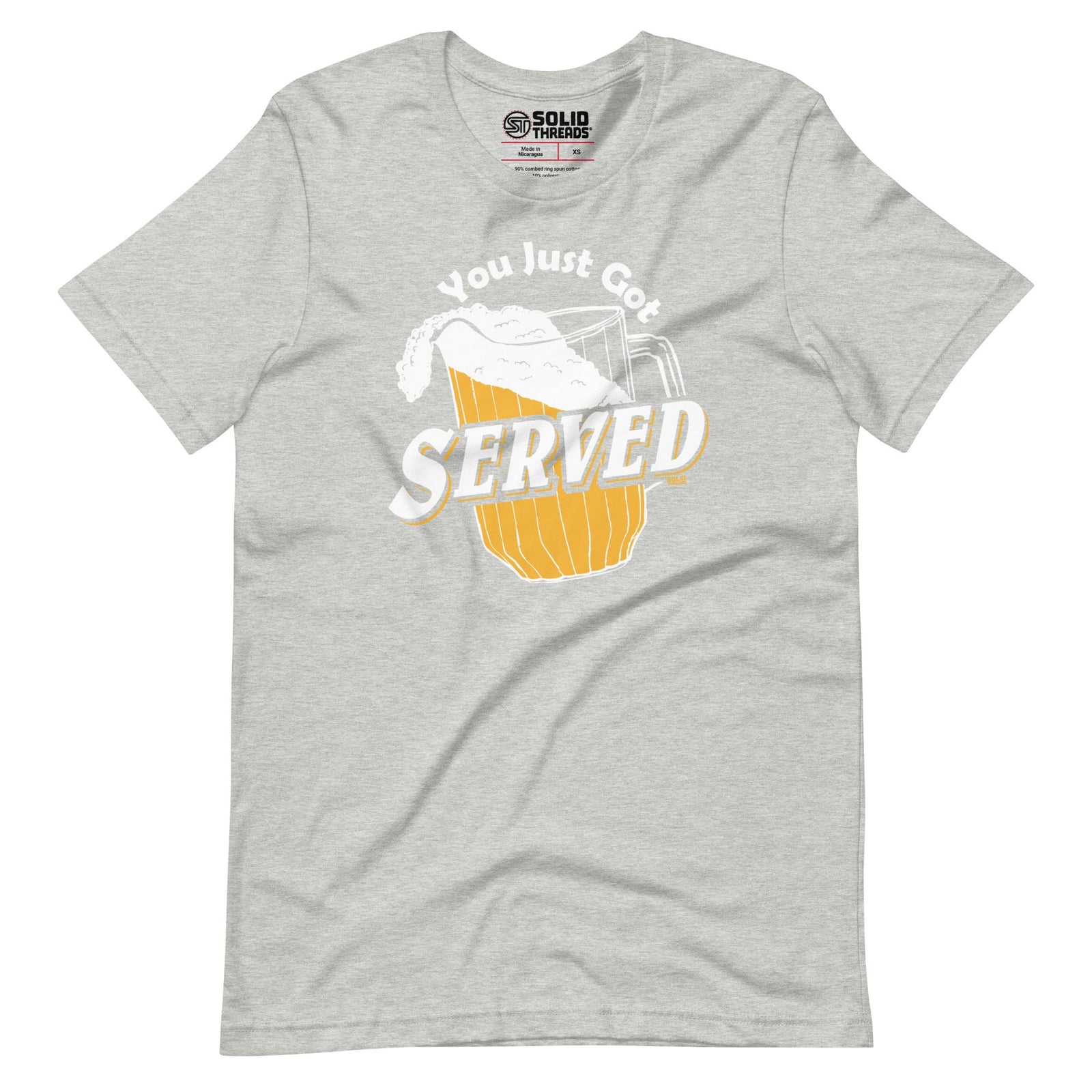 Men's You Just Got Served Funny Soft Style T-Shirt | Vintage Beer Drinking Tee | Solid Threads