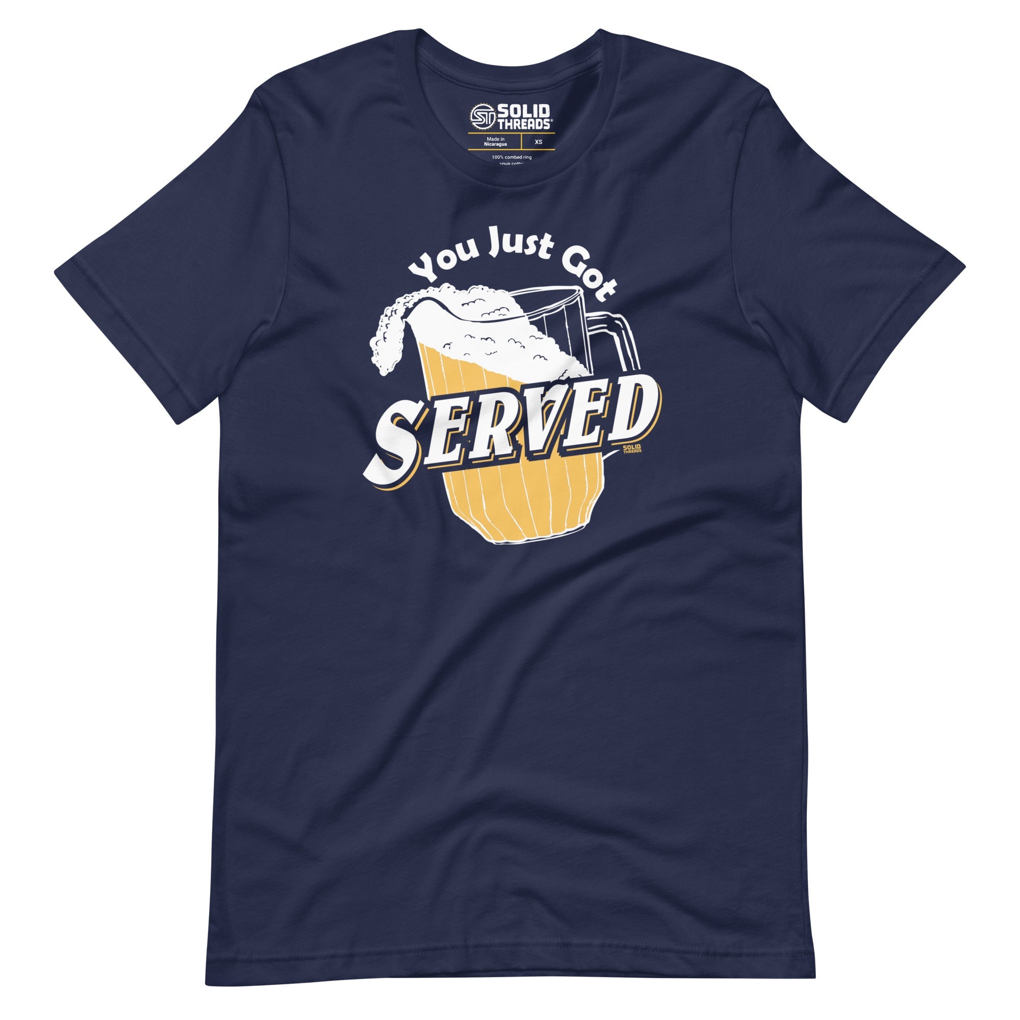 Men's You Just Got Served Funny Soft Style T-Shirt | Vintage Beer Drinking Tee | Solid Threads