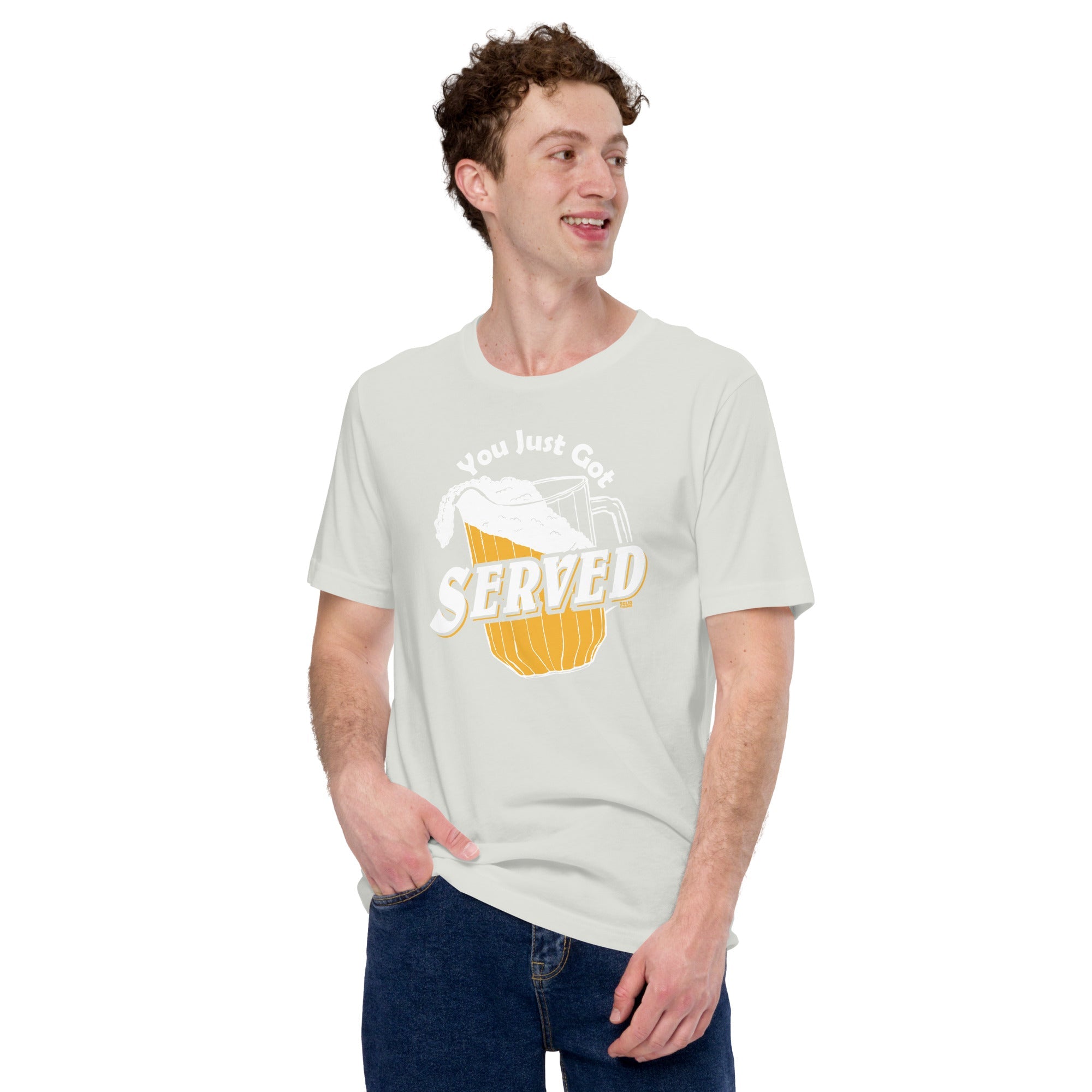 Men's You Just Got Served Funny Soft Style T-Shirt | Vintage Beer Drinking Tee | Solid Threads