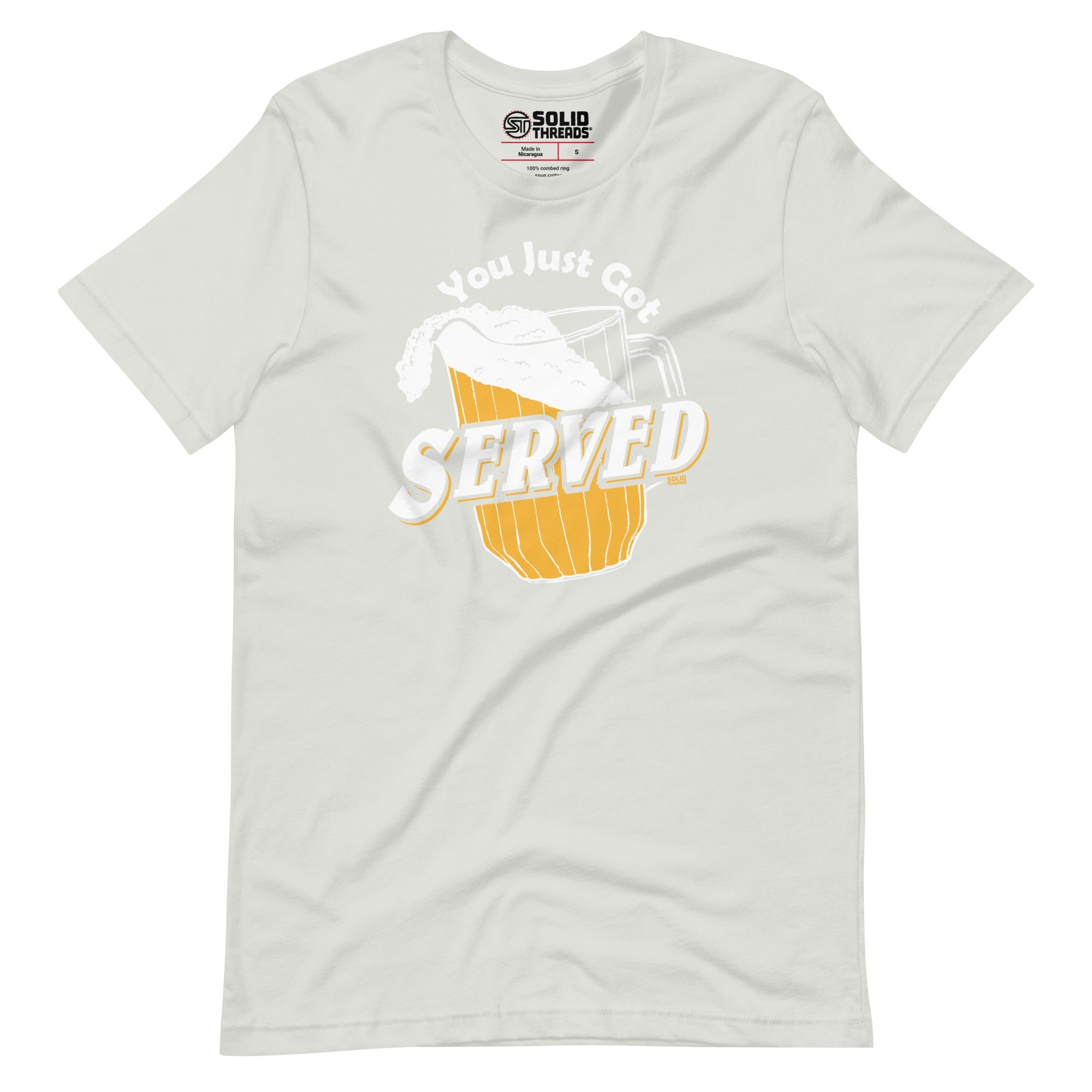 Men's You Just Got Served Funny Soft Style T-Shirt | Vintage Beer Drinking Tee | Solid Threads