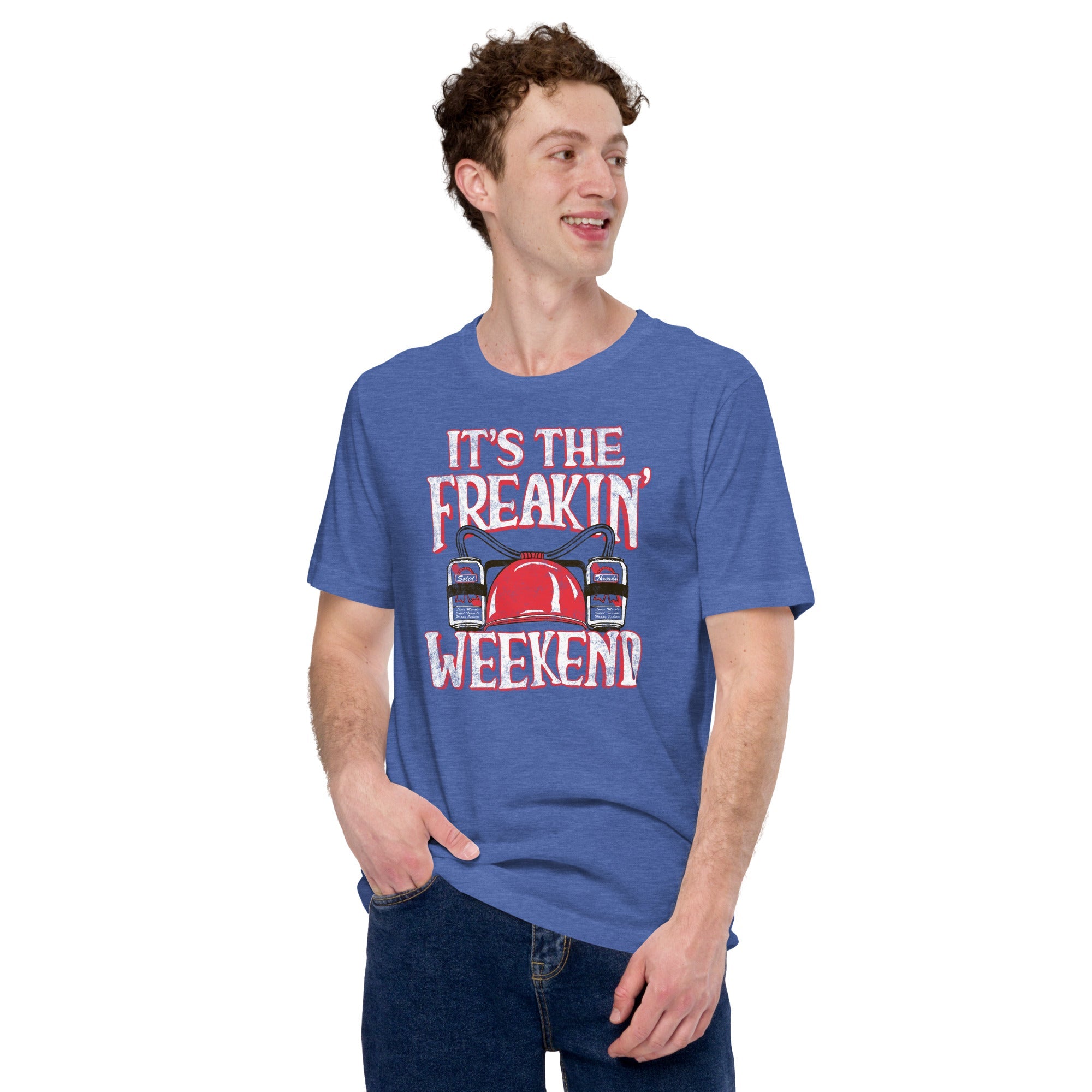 Men's Its The Freakin Weekend Vintage Soft Style T-Shirt | Funny Partying Tee | Solid Threads