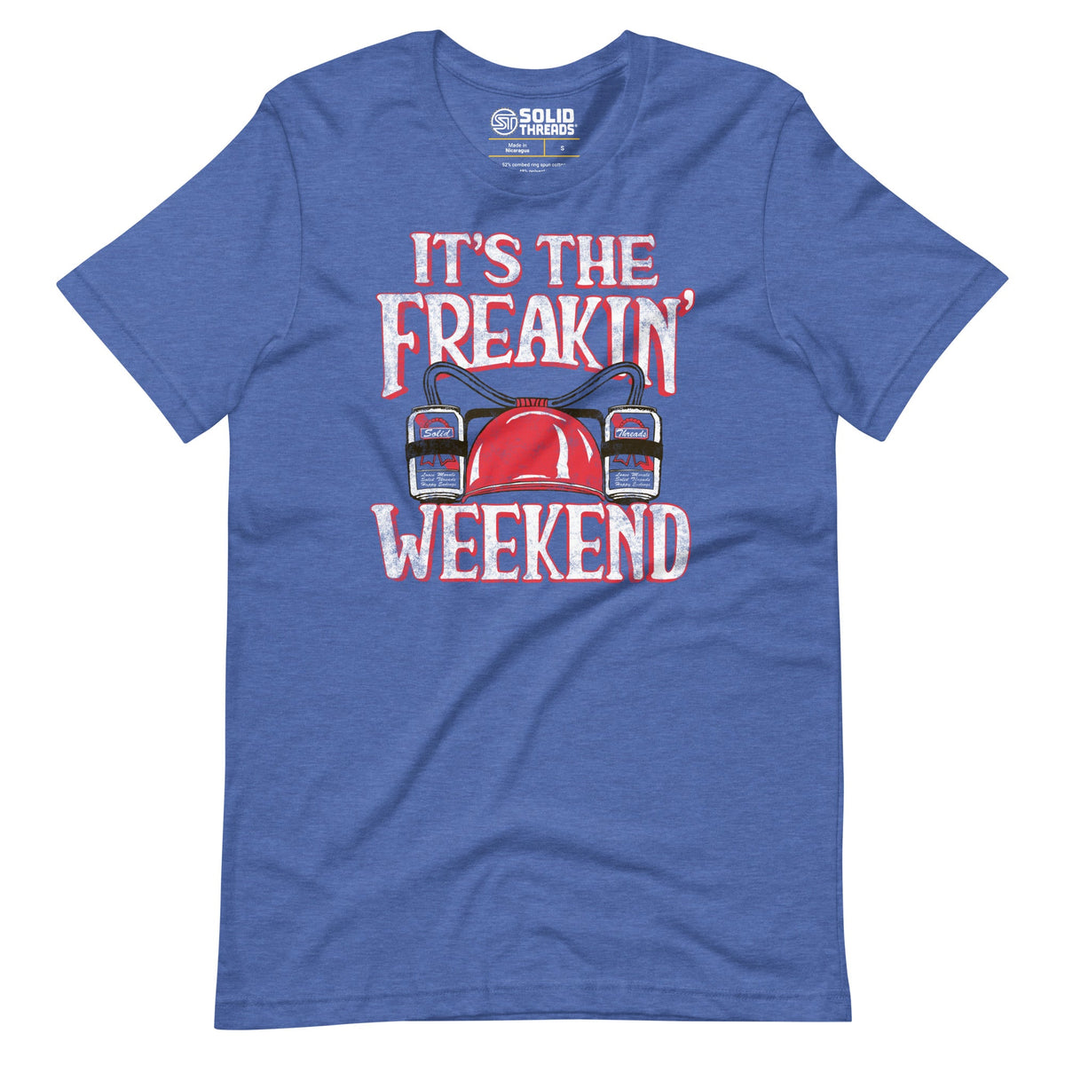 Men&#39;s Its The Freakin Weekend Vintage Soft Style T-Shirt | Funny Partying Tee | Solid Threads