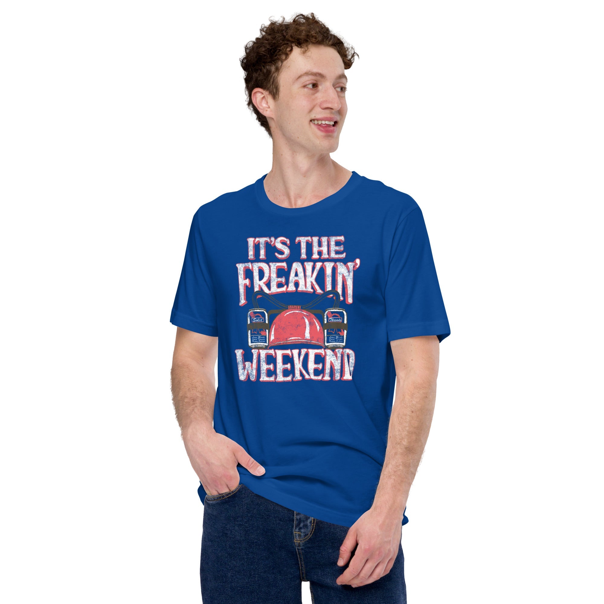 Men's Its The Freakin Weekend Vintage Soft Style T-Shirt | Funny Partying Tee | Solid Threads