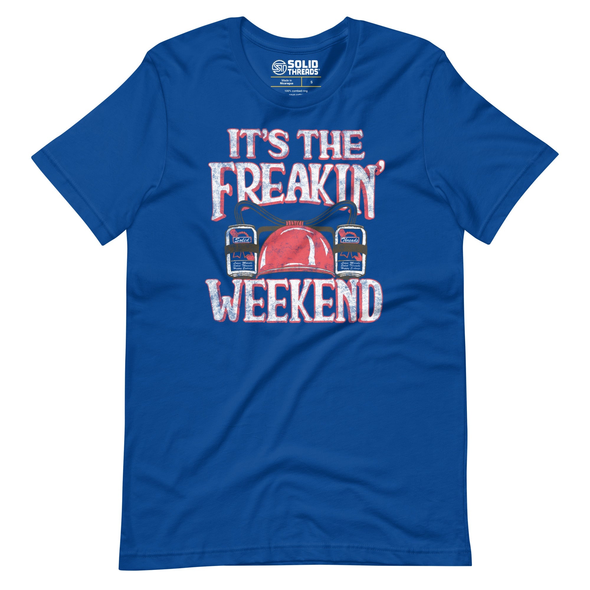 Men's Its The Freakin Weekend Vintage Soft Style T-Shirt | Funny Partying Tee | Solid Threads