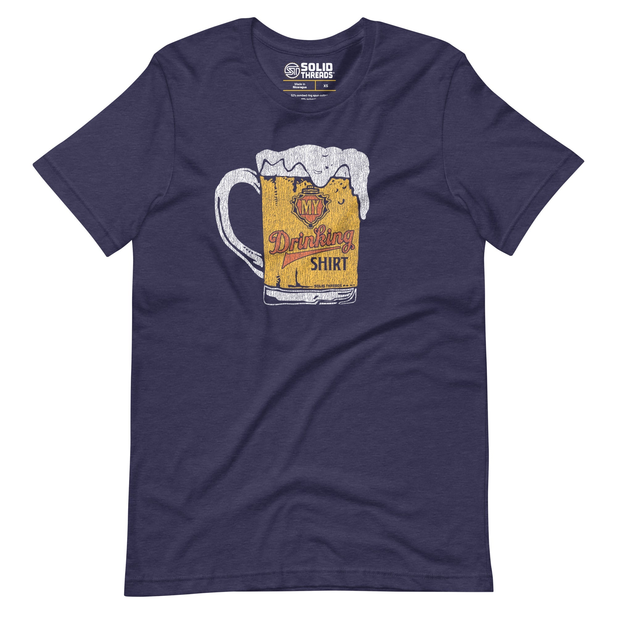 Men's My Drinking Shirt Retro Soft Style T-Shirt | Funny Pints Tee | Solid Threads