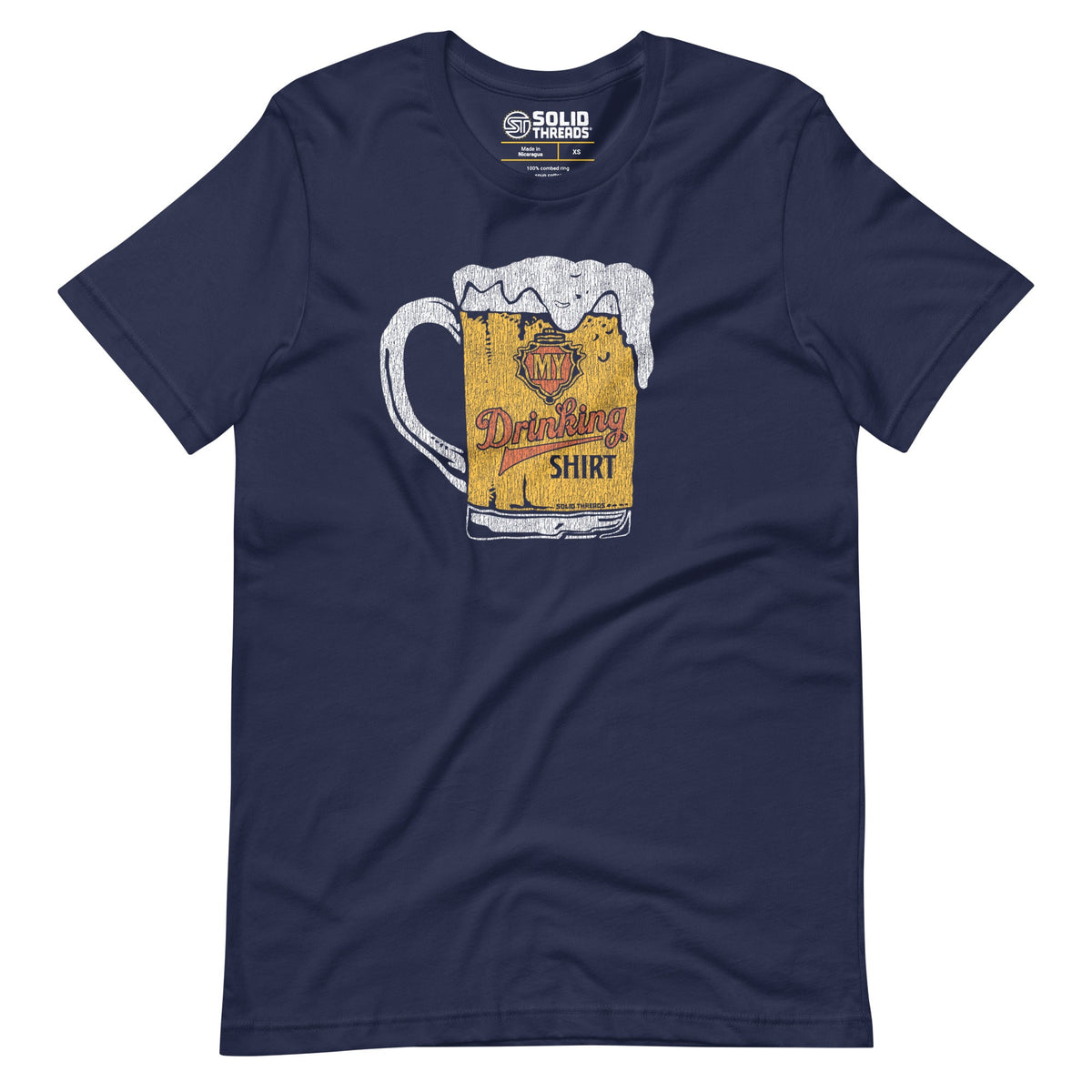 Men&#39;s My Drinking Shirt Retro Soft Style T-Shirt | Funny Pints Tee | Solid Threads