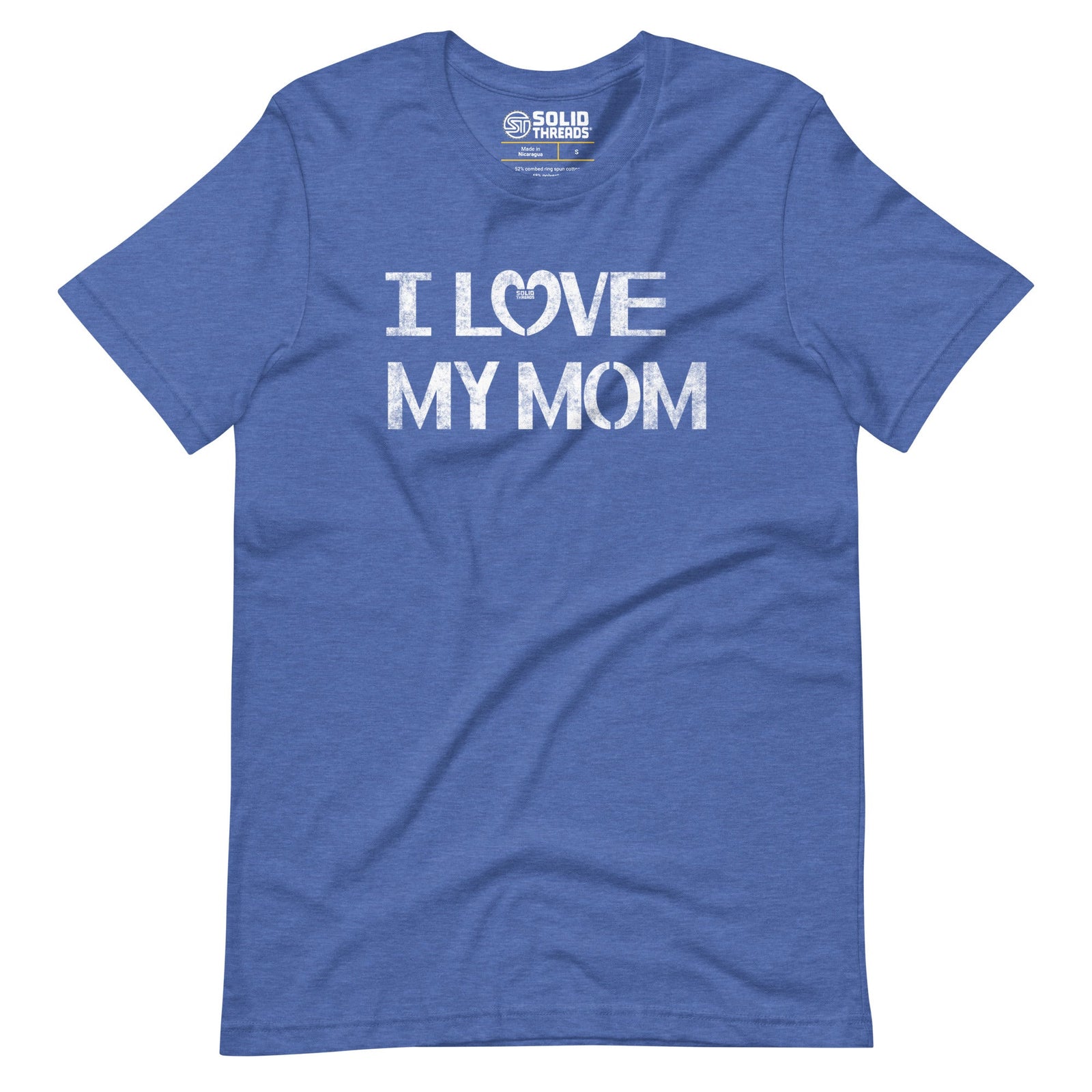 Men's I Love My Mom Cute Soft Style T-Shirt | Vintage New Parent Tee | Solid Threads