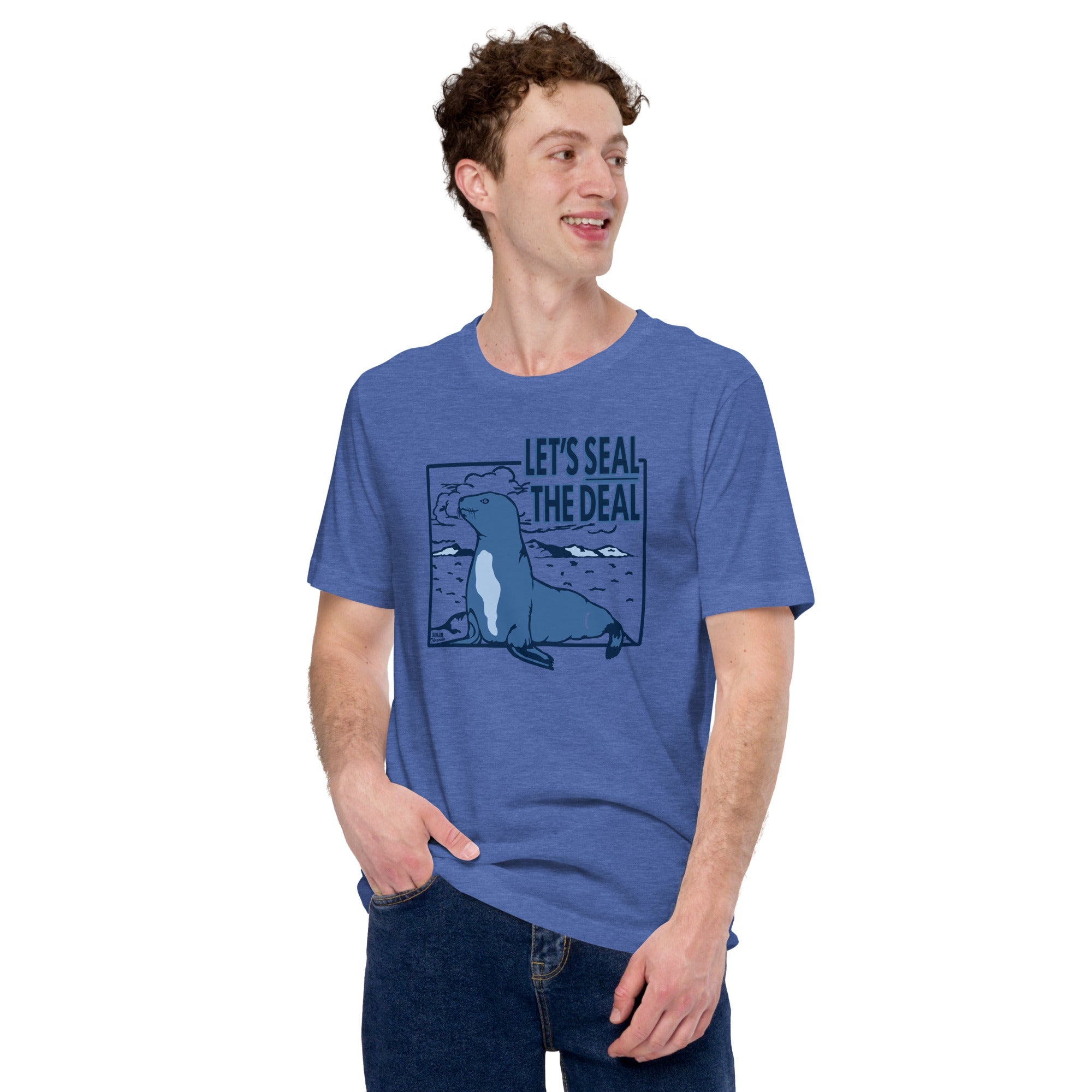 Men's Seal The Deal Vintage Soft Style T-Shirt | Funny Ocean Life Tee | Solid Threads