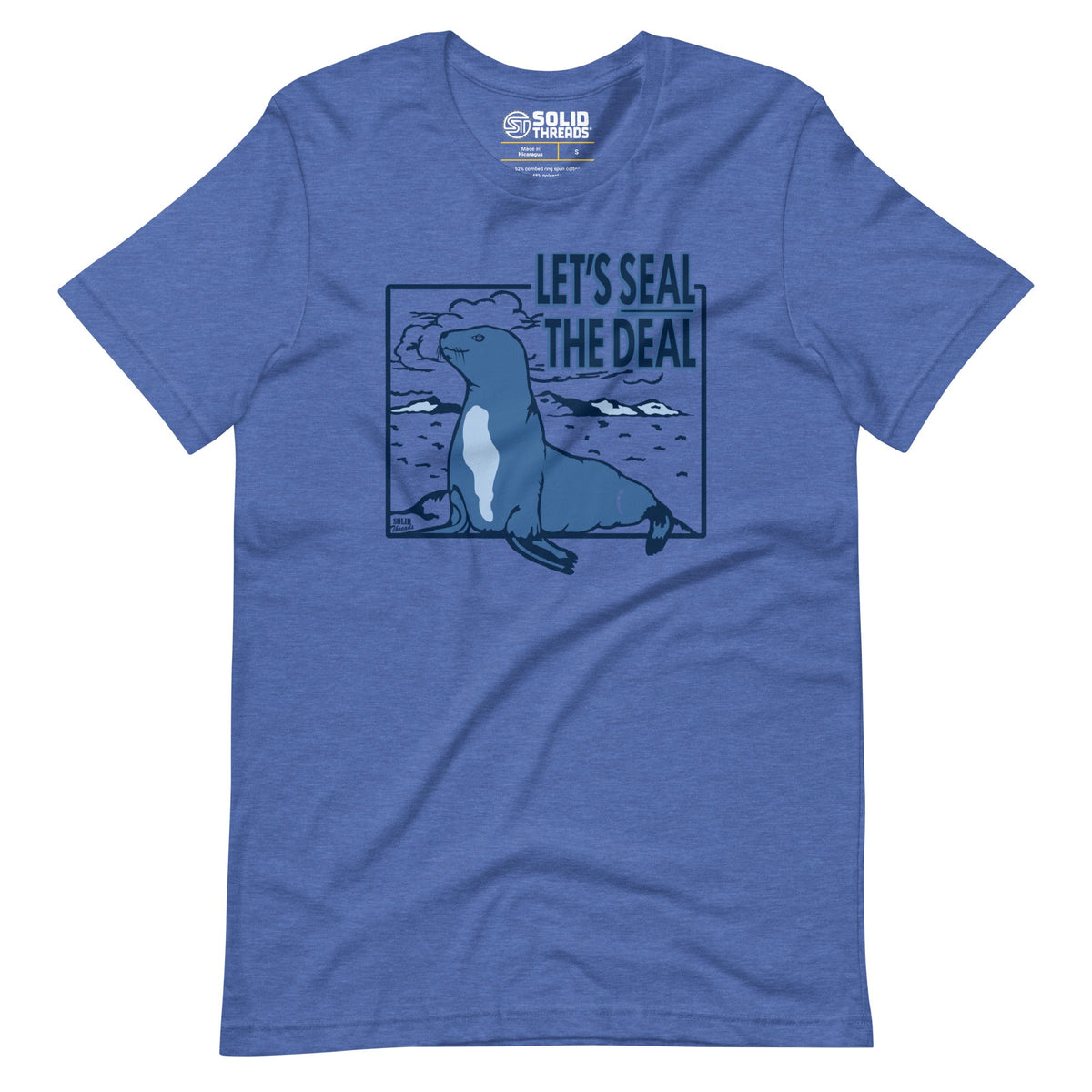 Men&#39;s Seal The Deal Vintage Soft Style T-Shirt | Funny Ocean Life Tee | Solid Threads