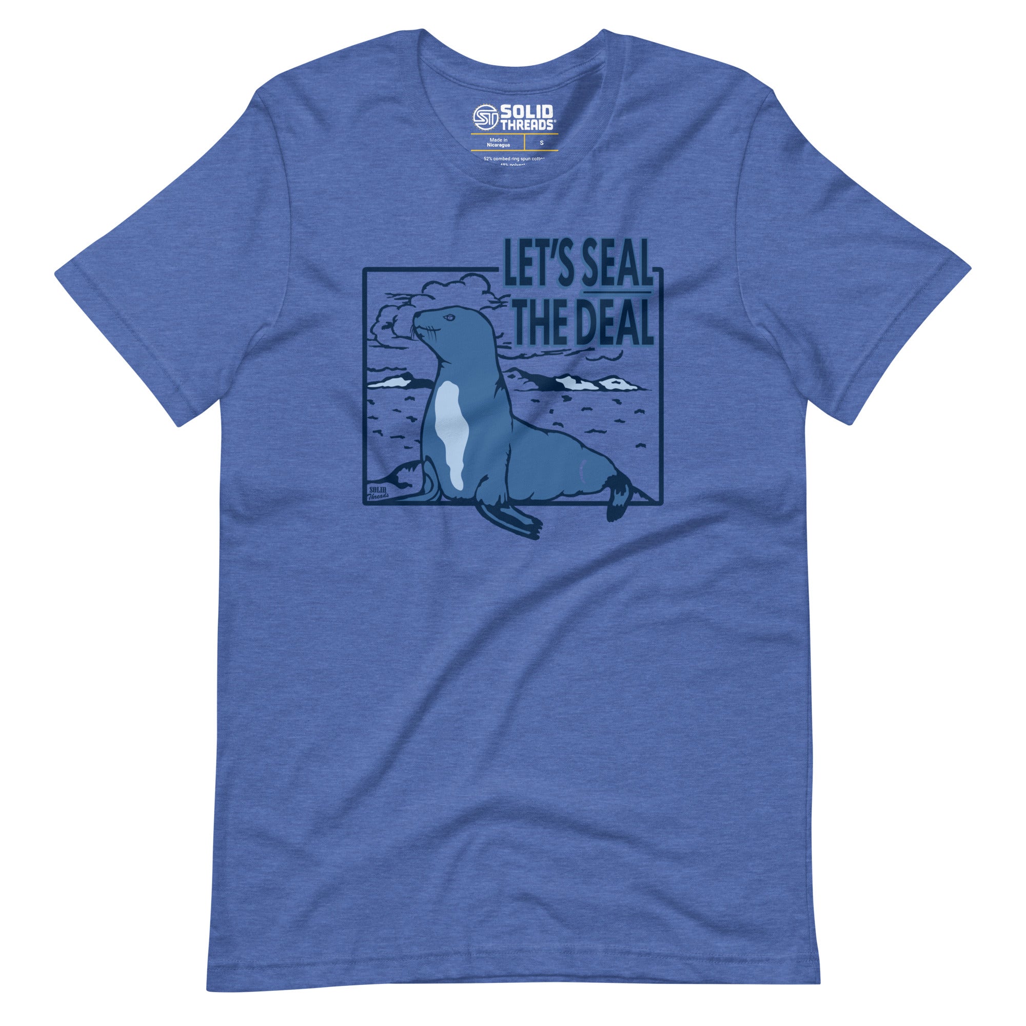 Men's Seal The Deal Vintage Soft Style T-Shirt | Funny Ocean Life Tee | Solid Threads