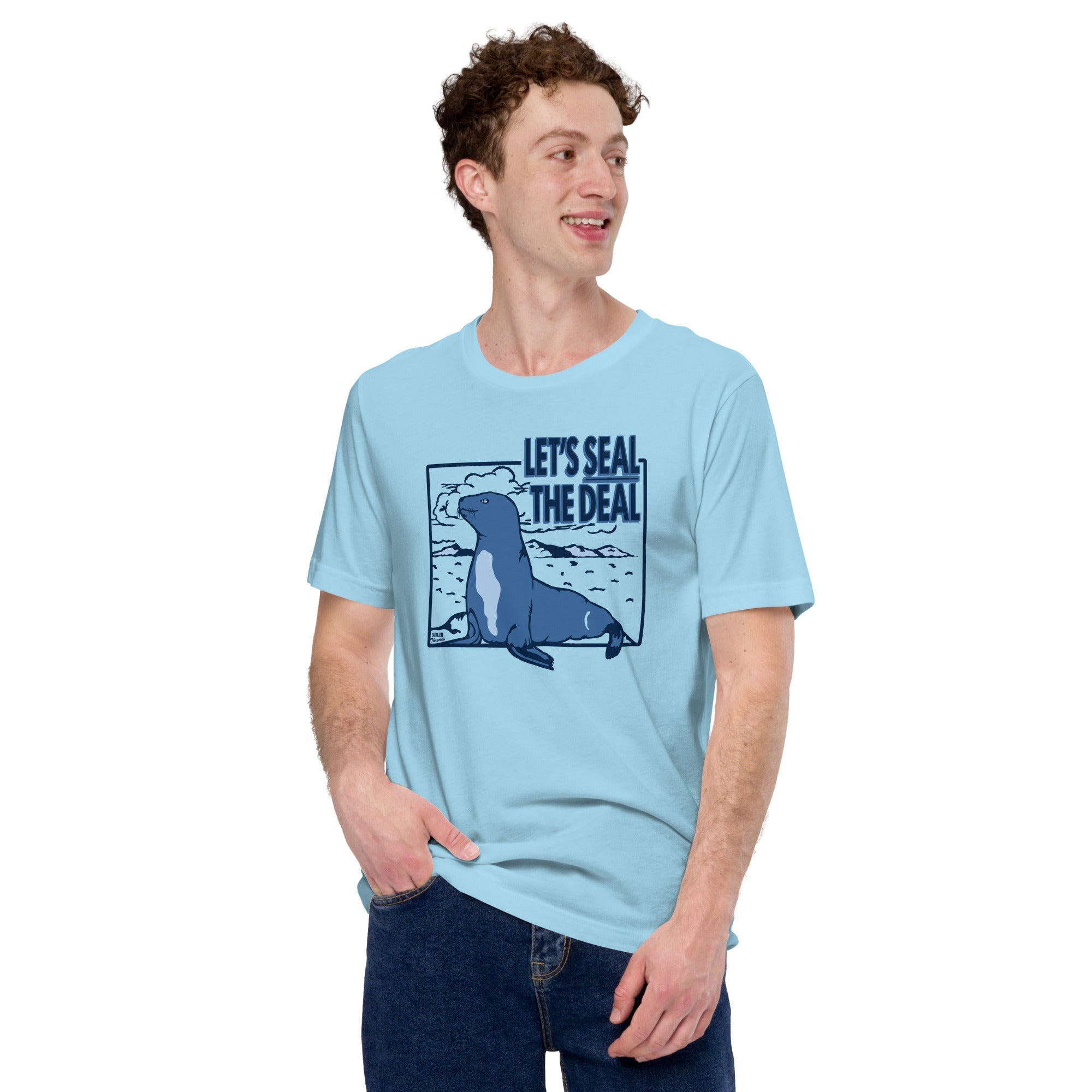 Men's Seal The Deal Vintage Soft Style T-Shirt | Funny Ocean Life Tee | Solid Threads