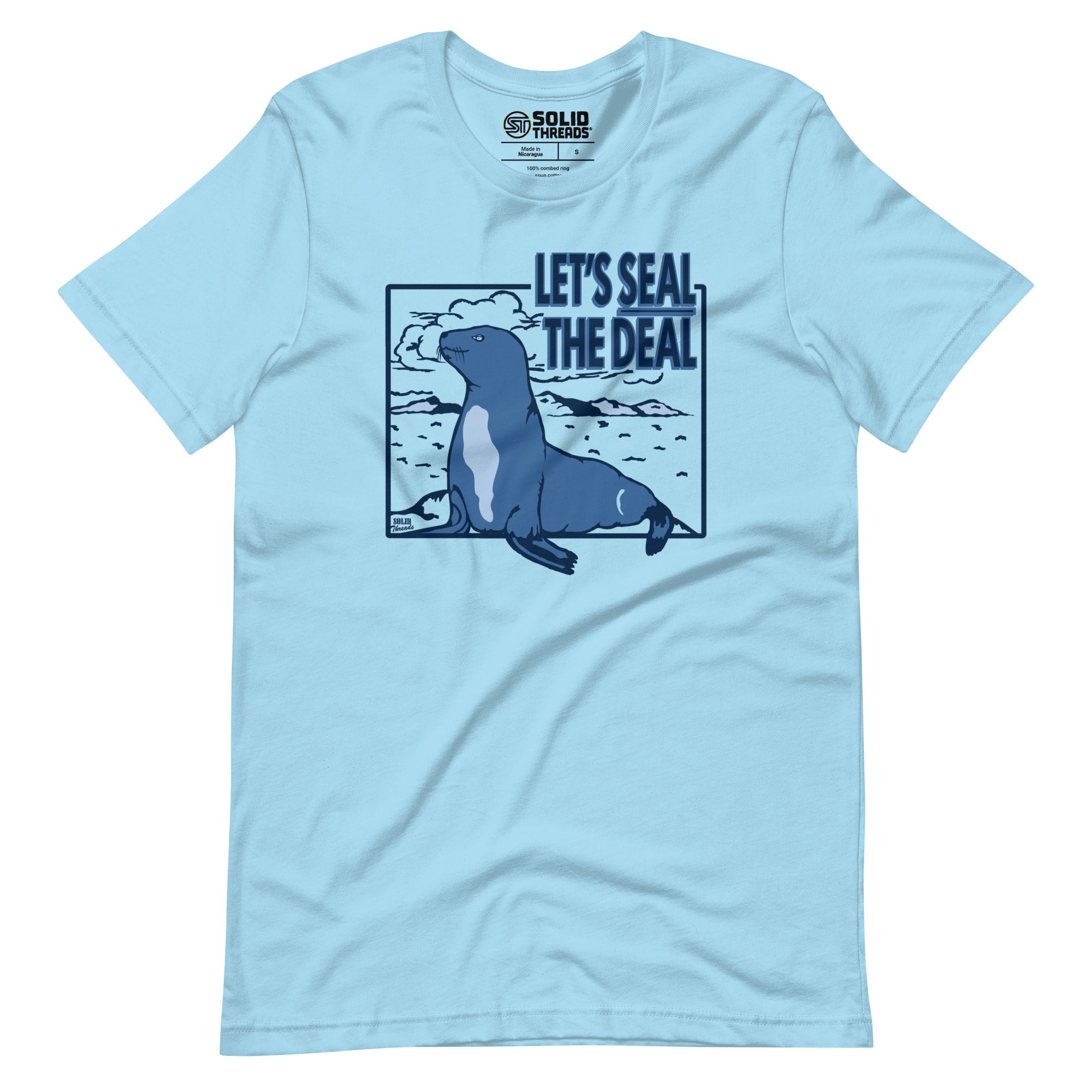 Men's Seal The Deal Vintage Soft Style T-Shirt | Funny Ocean Life Tee | Solid Threads