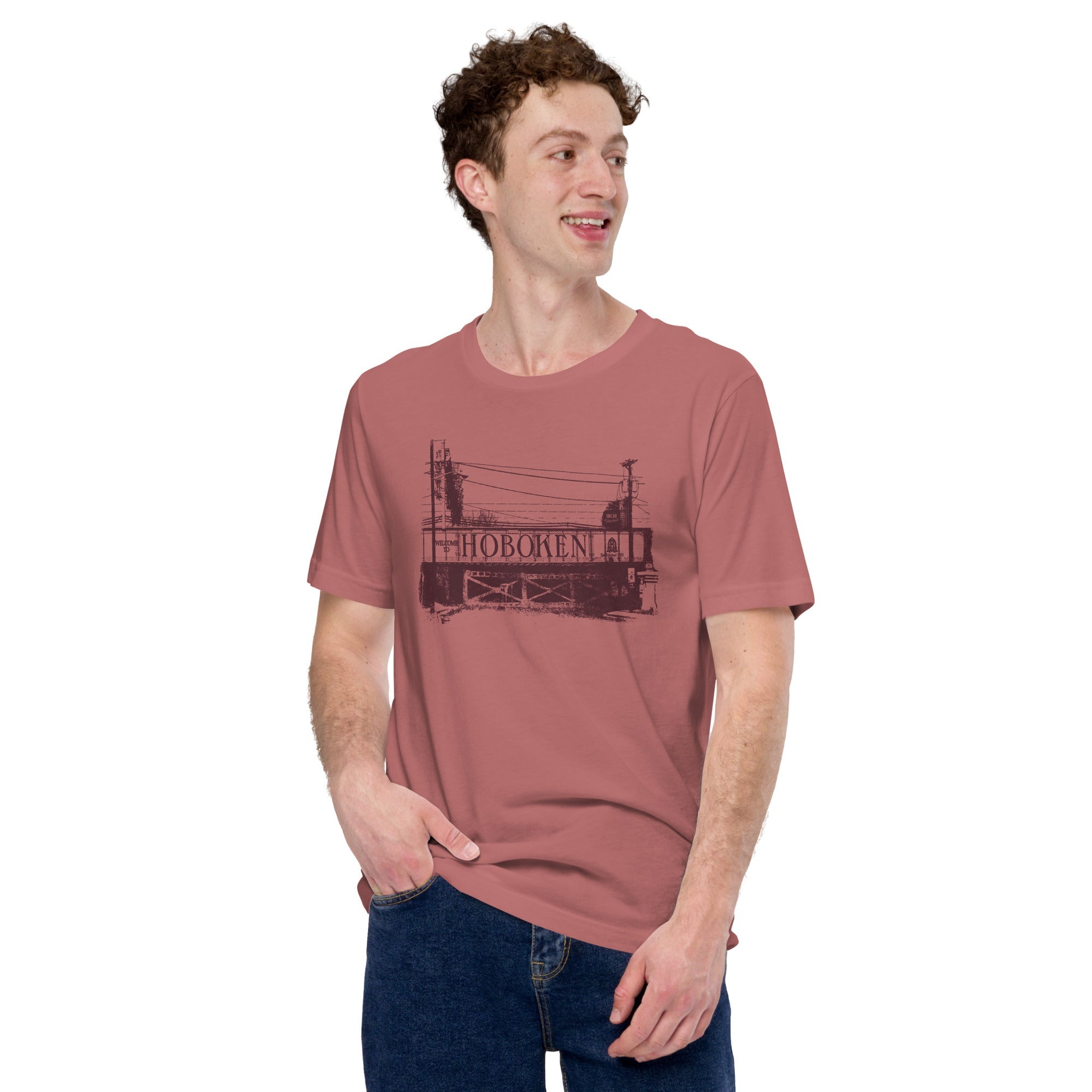 Hoboken Bridge T-shirt on Model | SOLID THREADS