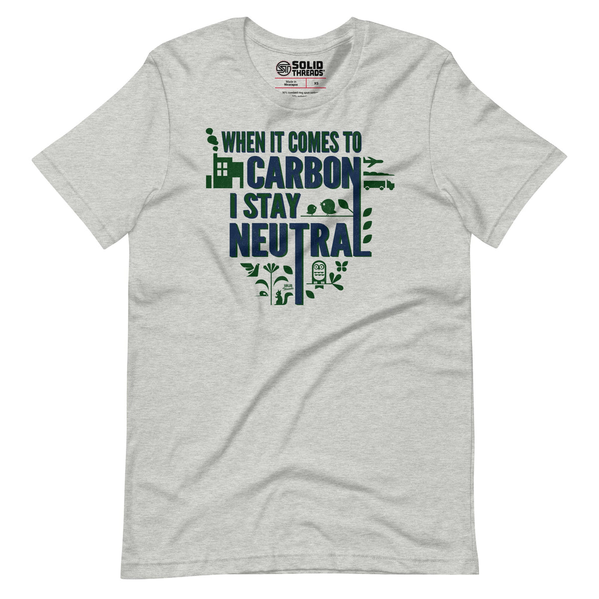 Men&#39;s When It Comes To Carbon Im Neutral Vintage Soft Style T-Shirt | Funny Climate Change Tee | Solid Threads