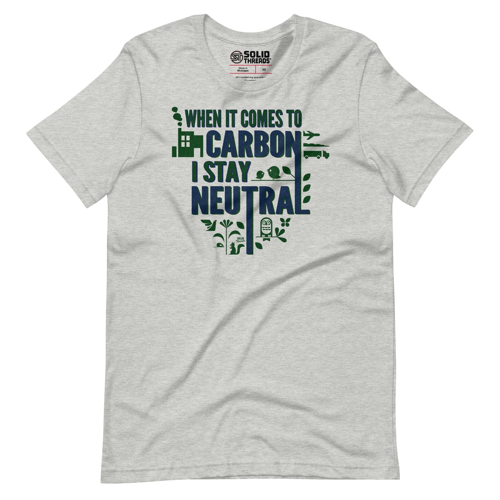 Men's When It Comes To Carbon Im Neutral Vintage Soft Style T-Shirt | Funny Climate Change Tee | Solid Threads