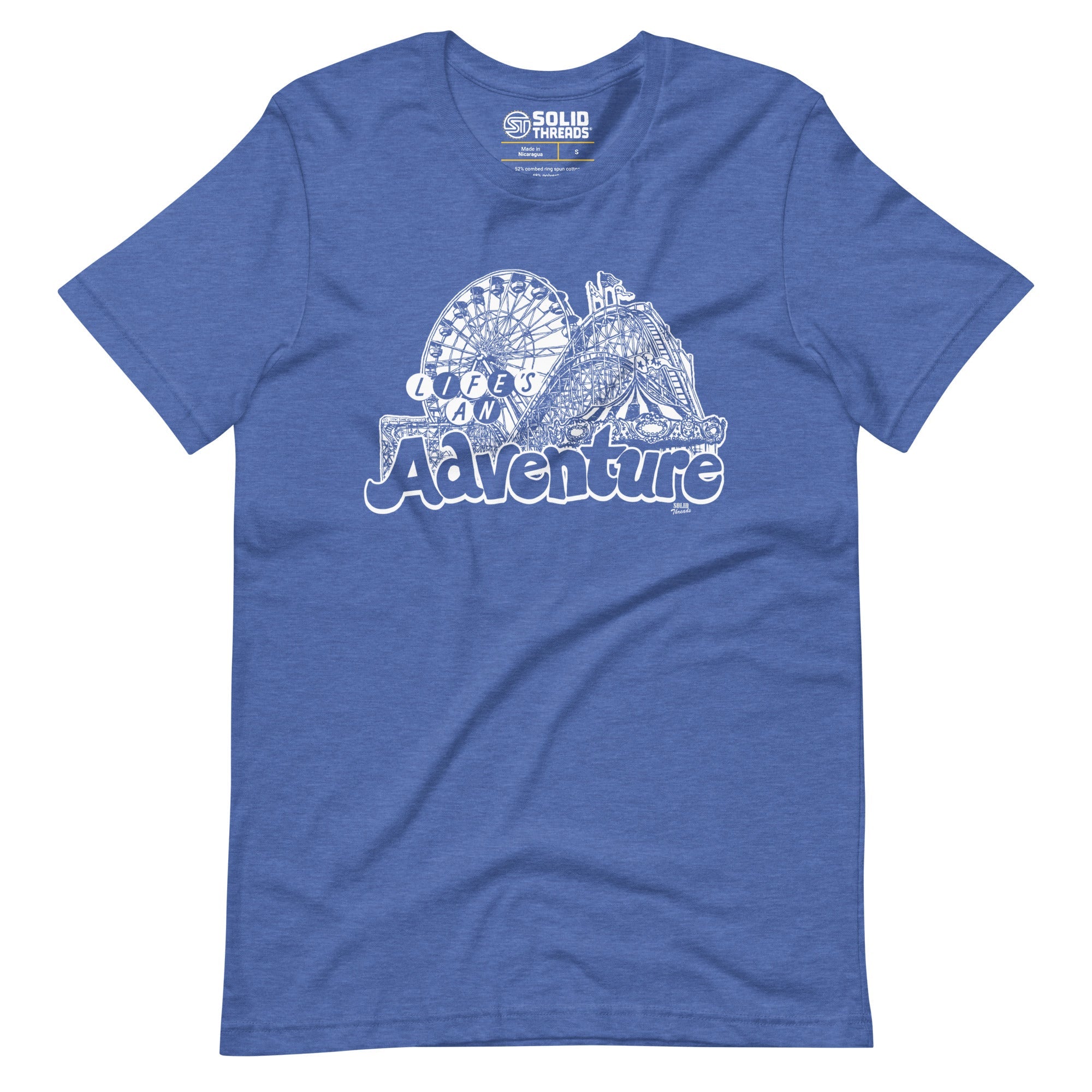 Men's Lifes An Adventure Cool Soft Style T-Shirt | Vintage Summer Tee | Solid Threads