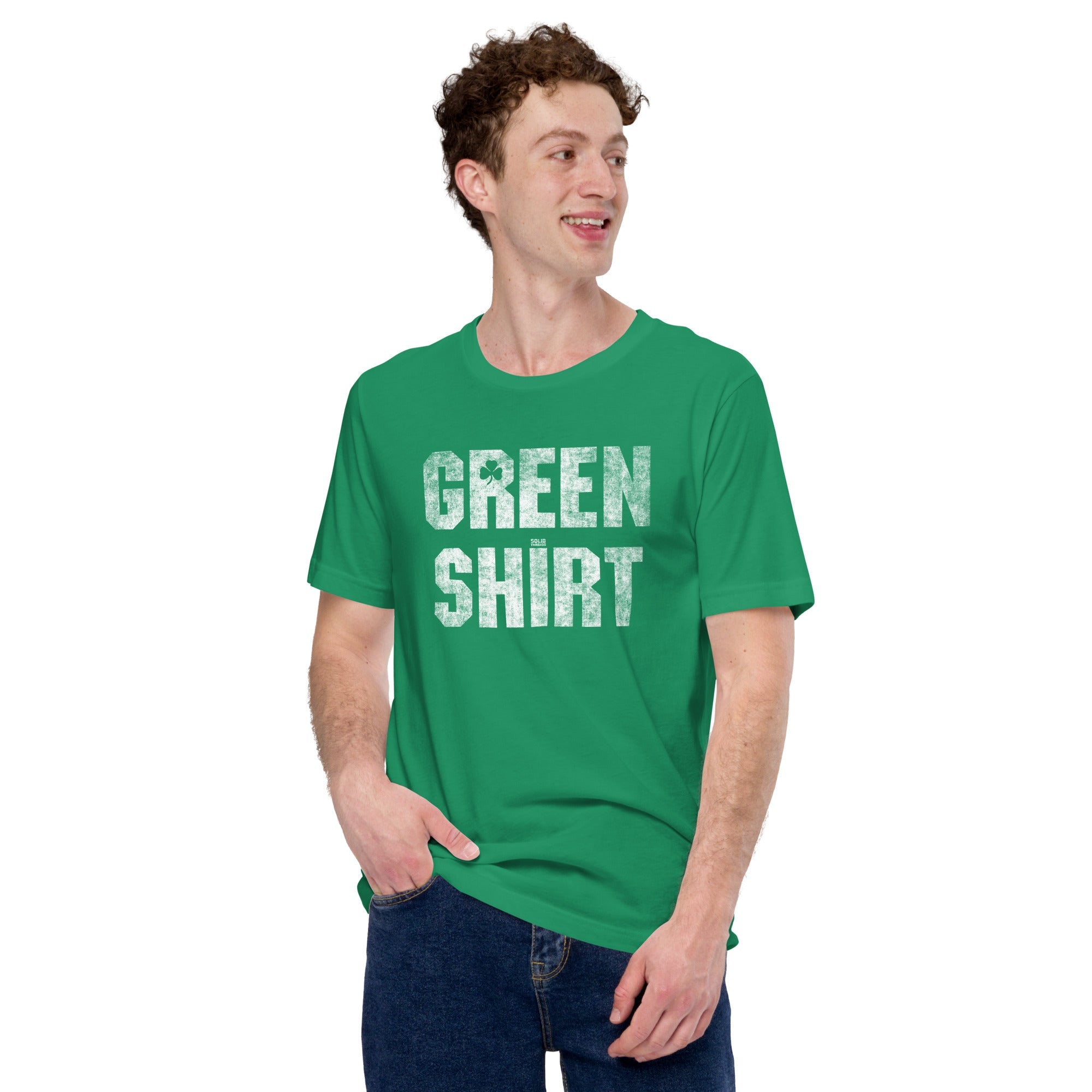 Men's Green Shirt Cool Soft Style T-Shirt | Vintage St Paddys Tee | Solid Threads