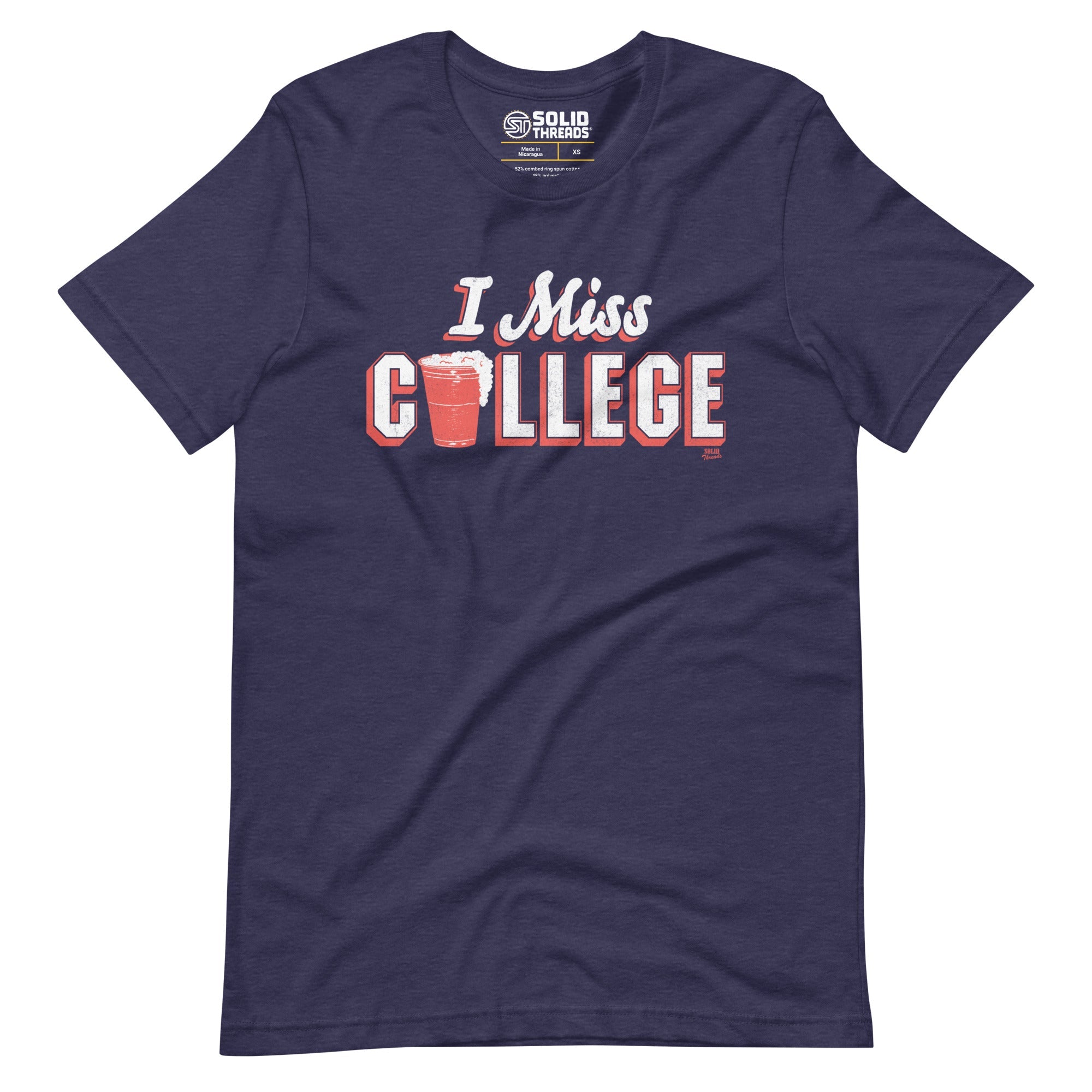 Men's I Miss College Vintage Soft Style T-Shirt | Funny Party Millennial Tee | Solid Threads