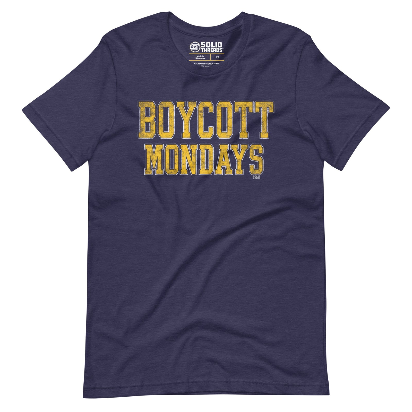 Men's Boycott Mondays Vintage Soft Style T-Shirt | Funny Weekend Party Tee | Solid Threads